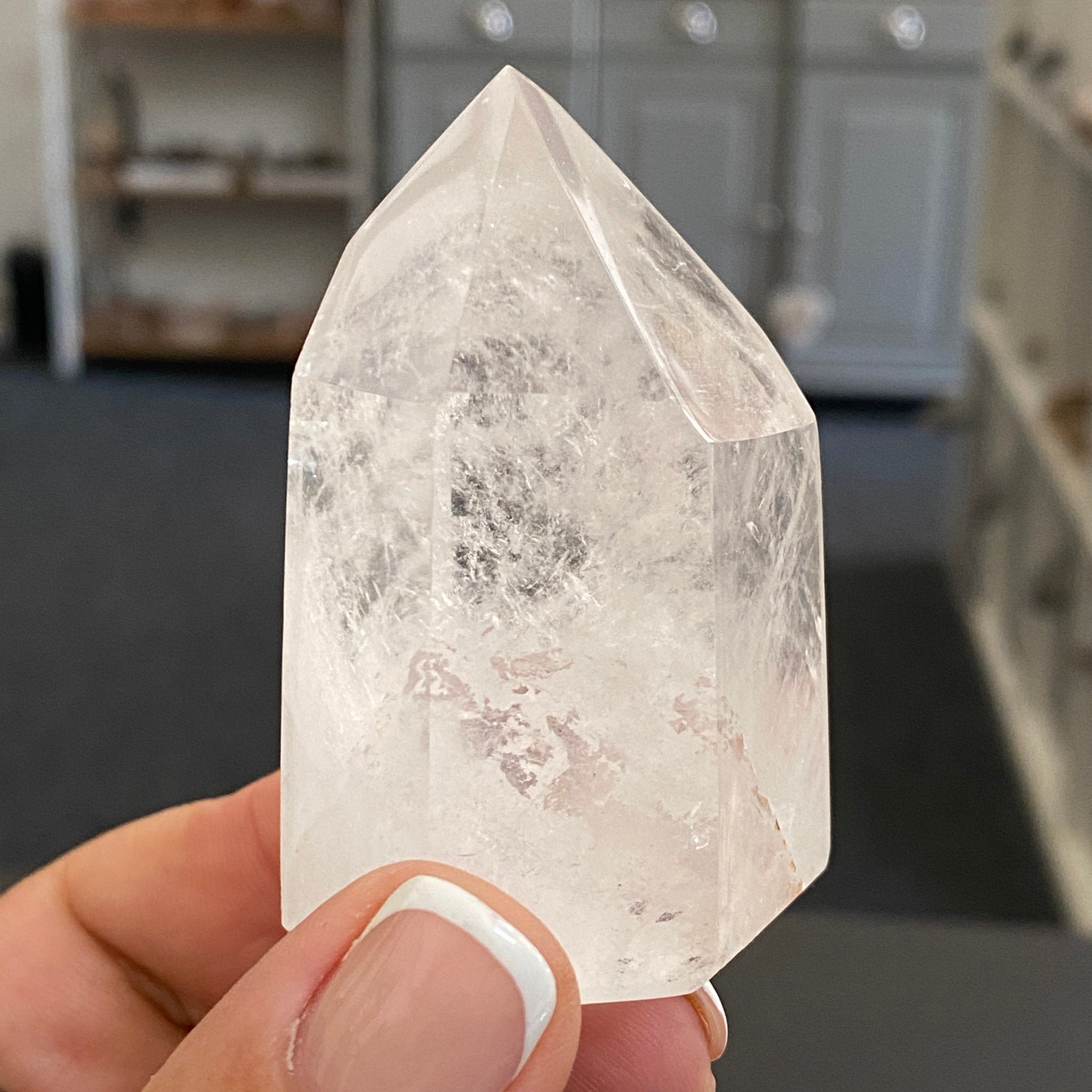 ✨ Cloudy Veiled Clear Quartz Tower – Madagascar