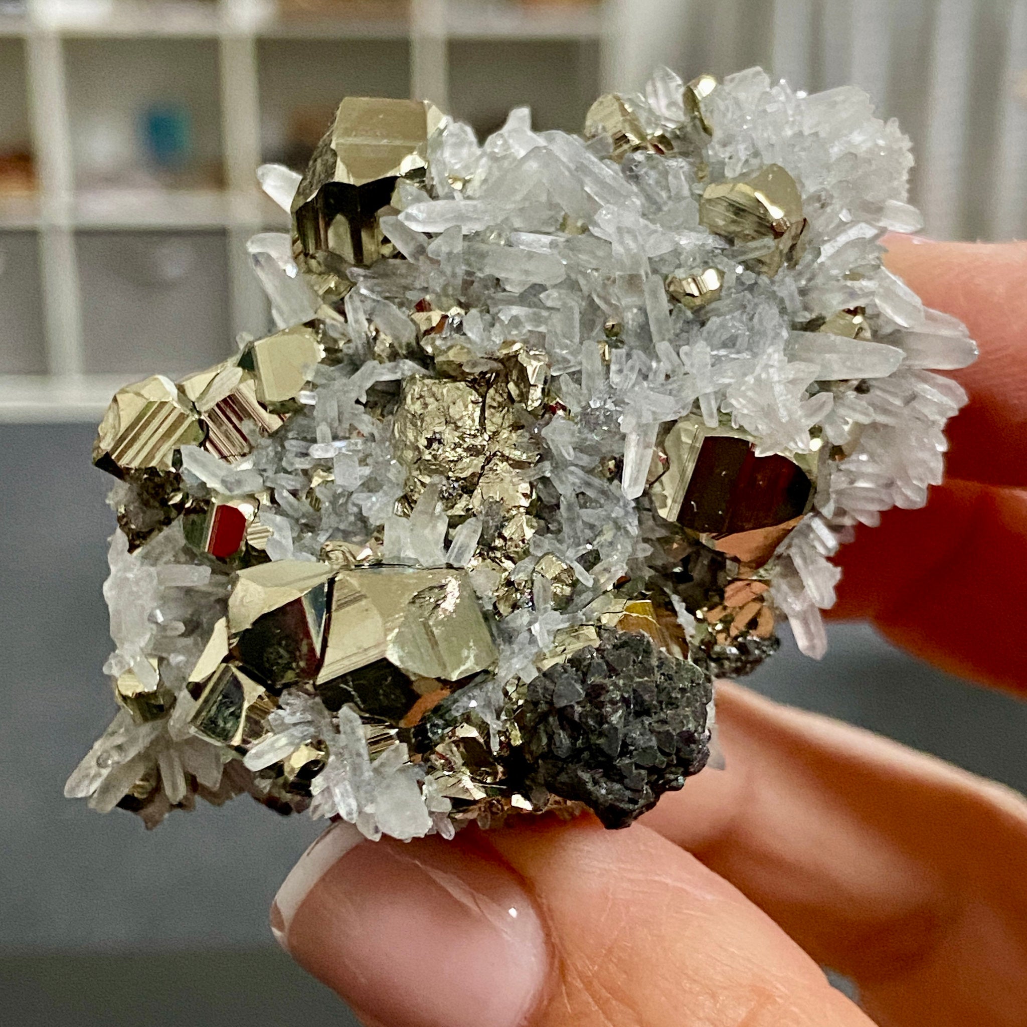 Quartz, Pyrite & Sphalerite Cluster – Huanzala Mine, Peru