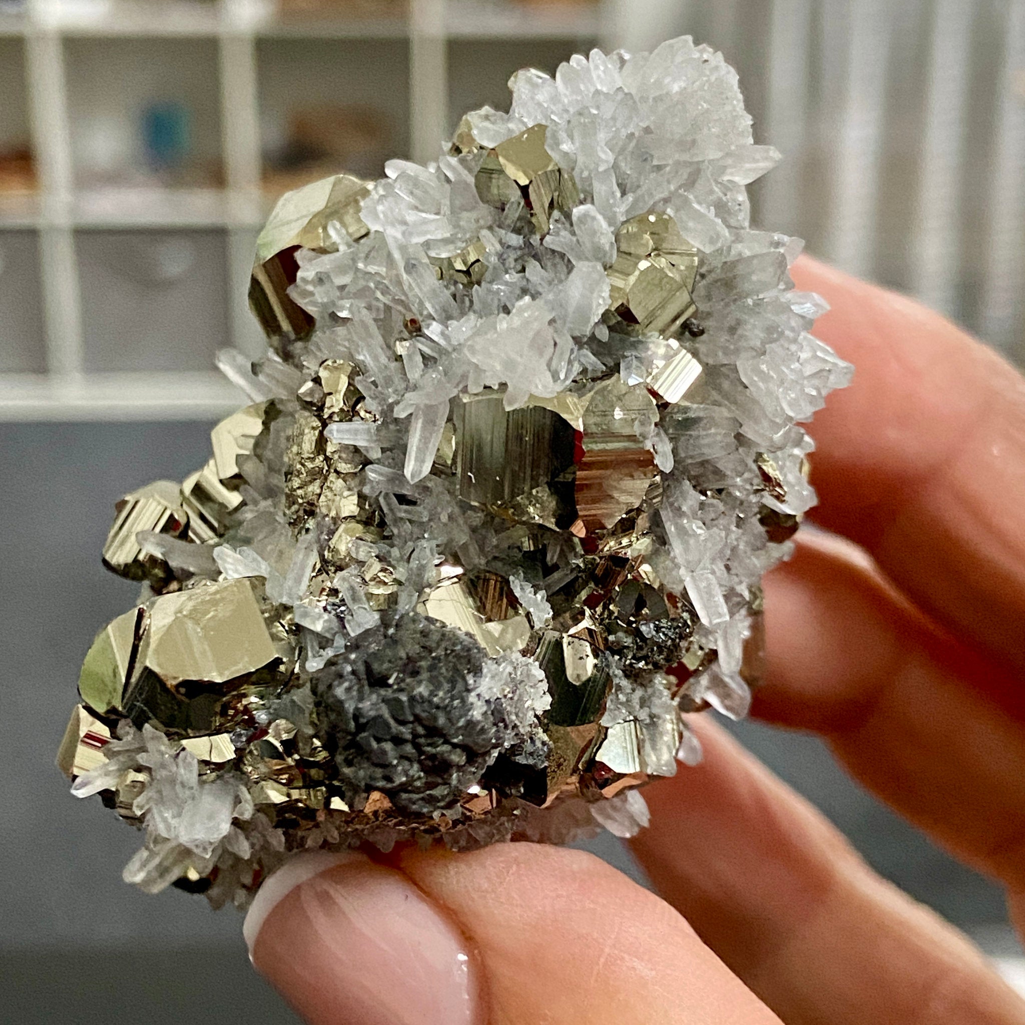 Quartz, Pyrite & Sphalerite Cluster – Huanzala Mine, Peru