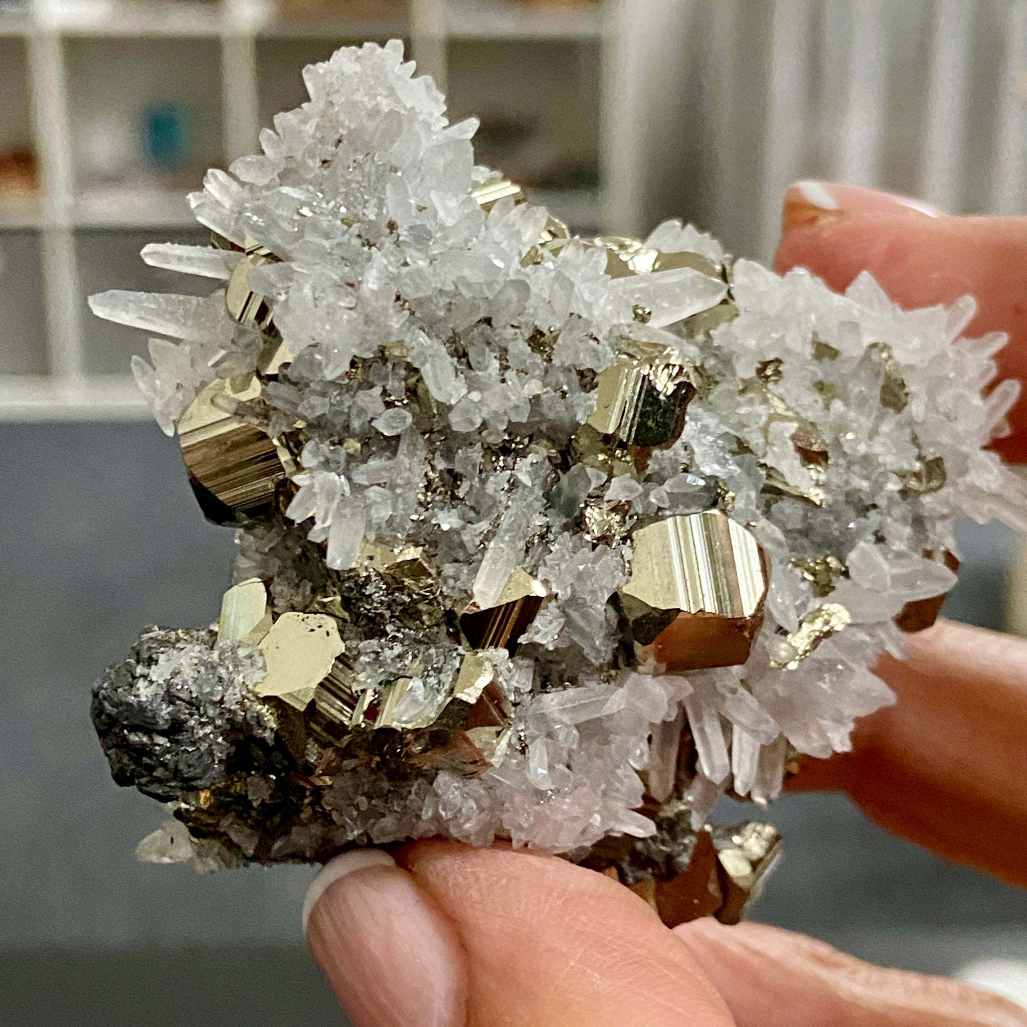 Quartz, Pyrite & Sphalerite Cluster – Huanzala Mine, Peru
