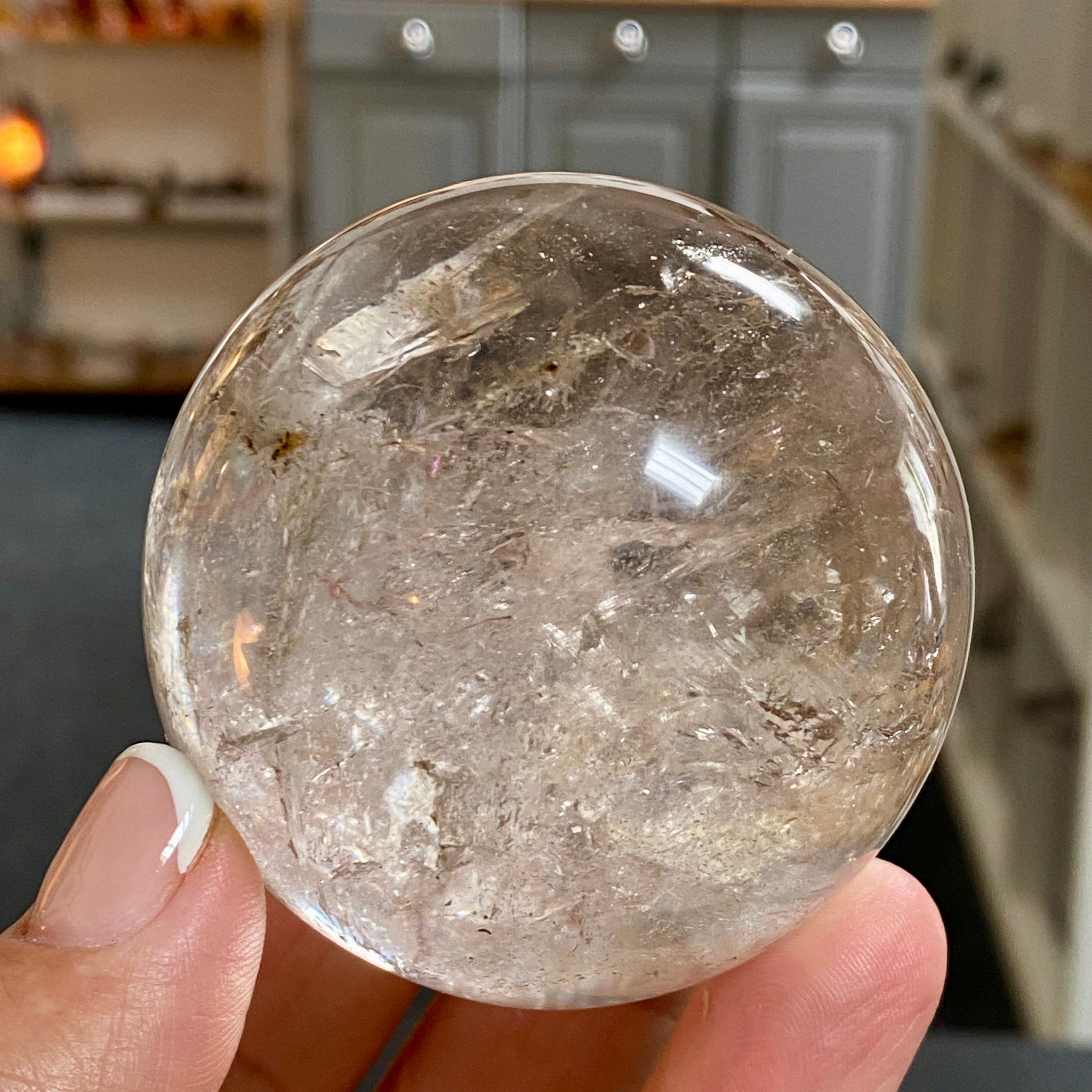 🤎 River-Rolled Smoky Quartz Sphere – Madagascar