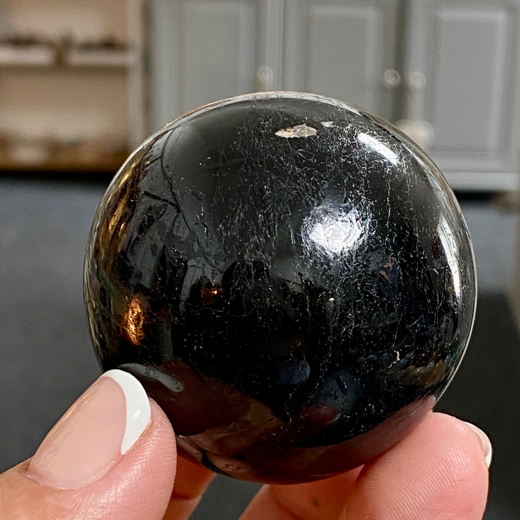 ⚫ Premium Black Tourmaline Sphere – Madagascar