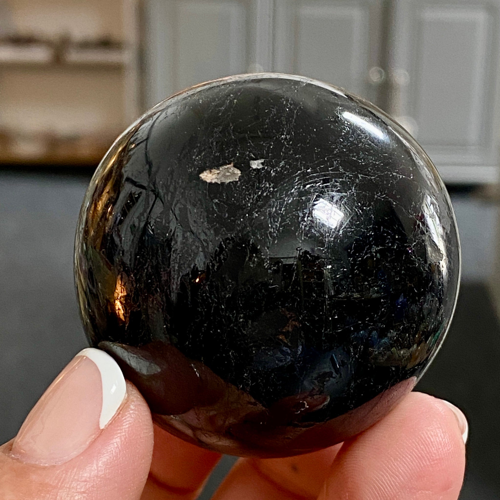 ⚫ Premium Black Tourmaline Sphere – Madagascar