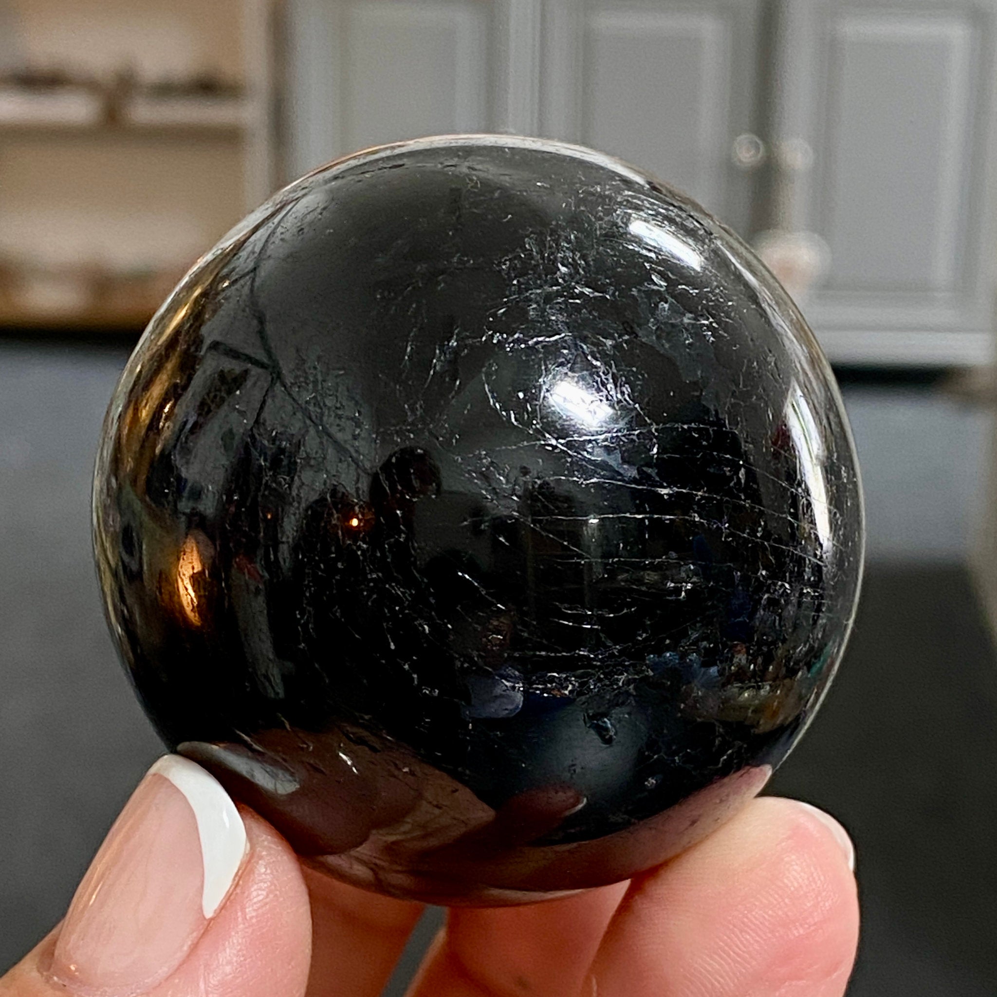 ⚫ Premium Black Tourmaline Sphere – Madagascar