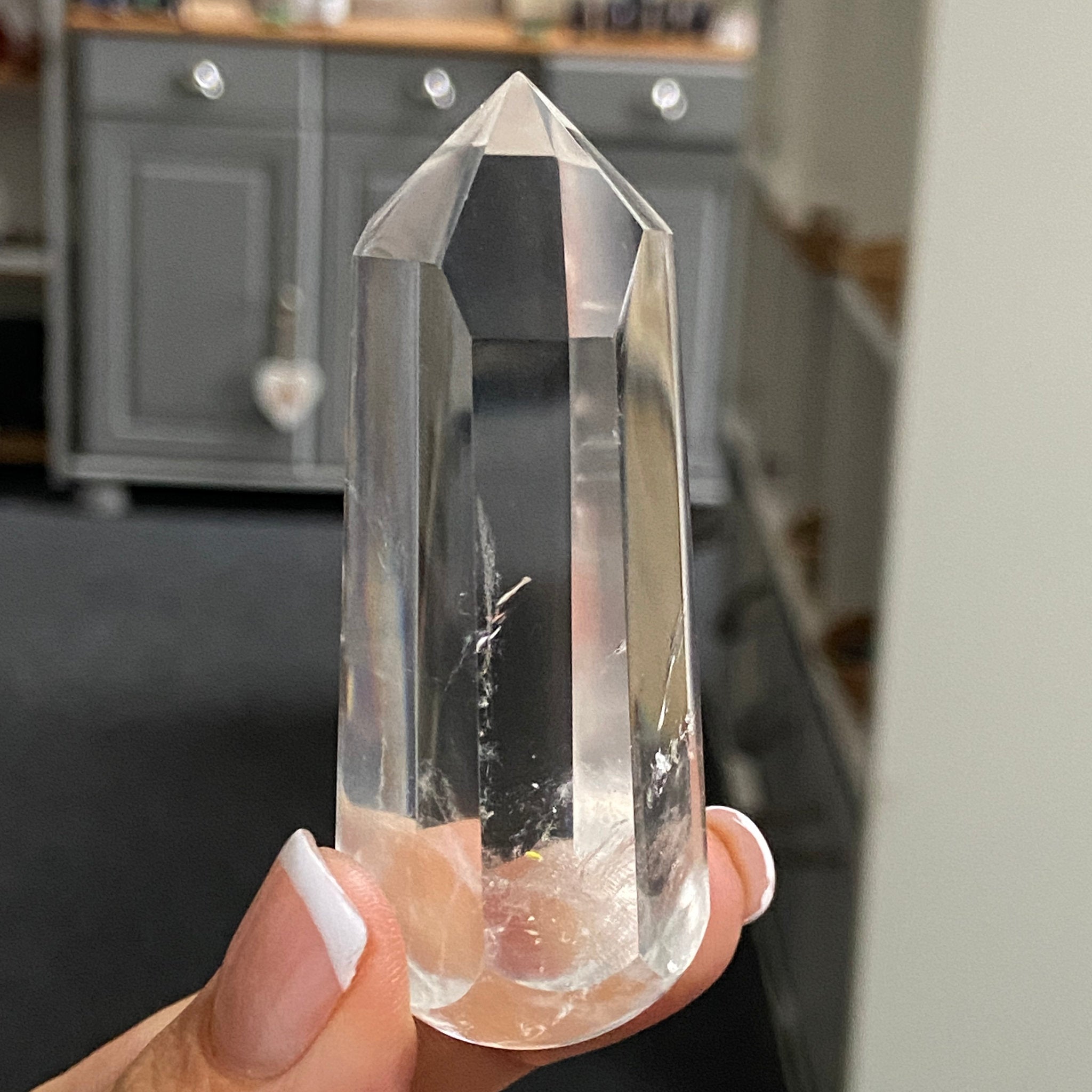 Clear Quartz Wand with Isis Goddess Face