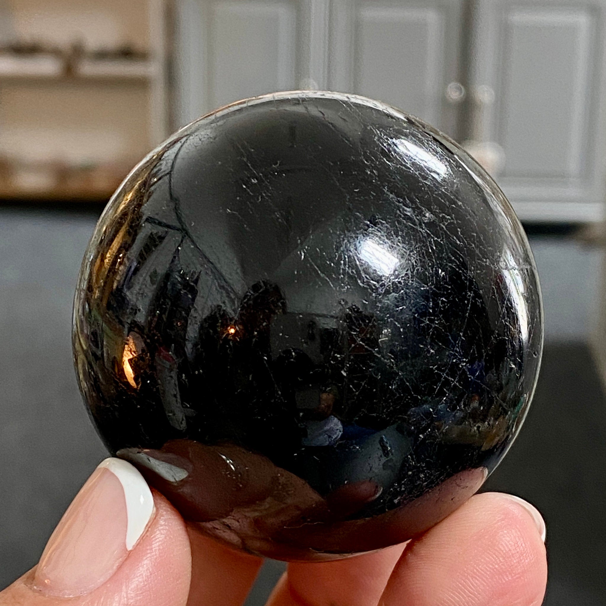 ⚫ Premium Black Tourmaline Sphere – Madagascar