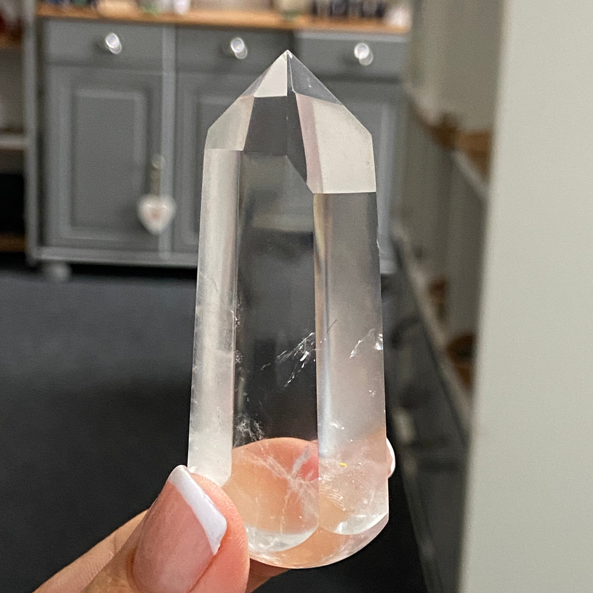 Clear Quartz Wand with Isis Goddess Face