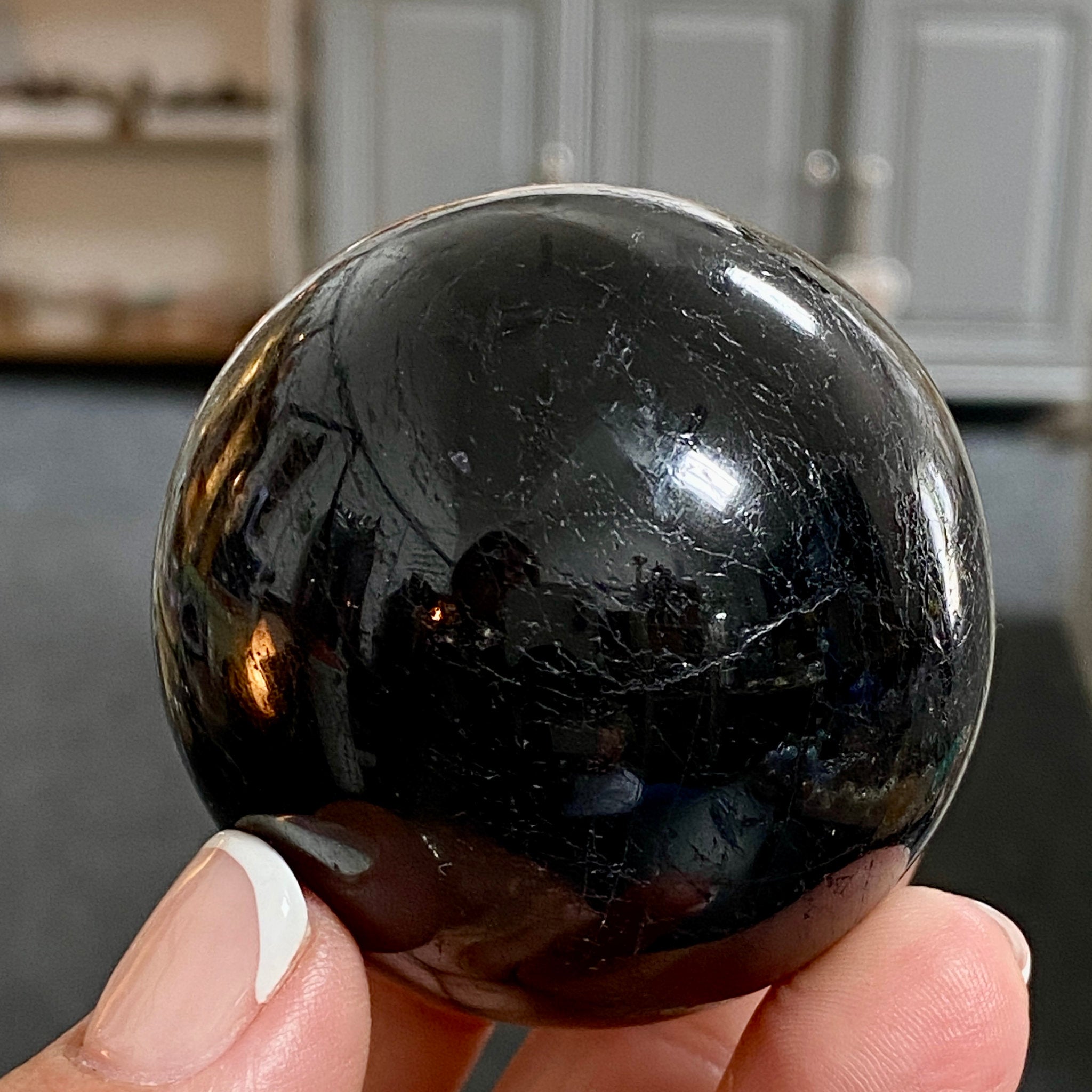 ⚫ Premium Black Tourmaline Sphere – Madagascar