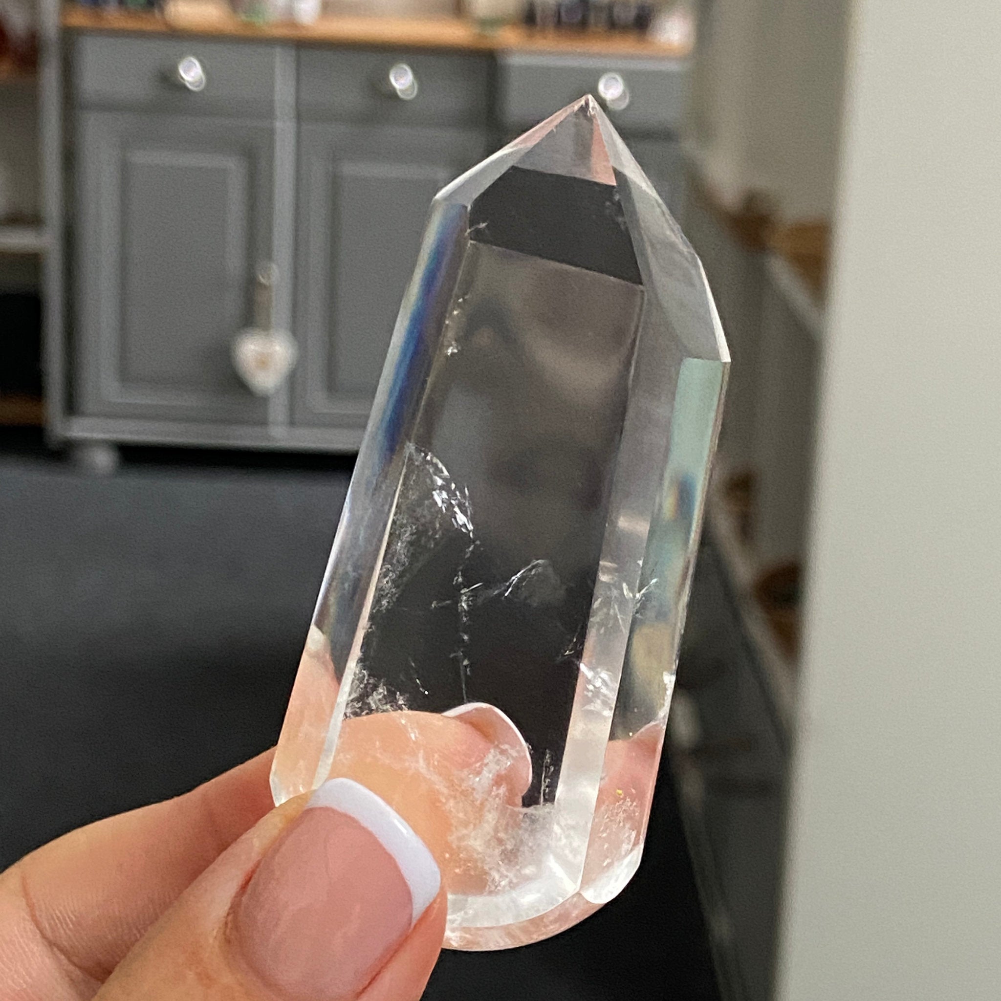 Clear Quartz Wand with Isis Goddess Face