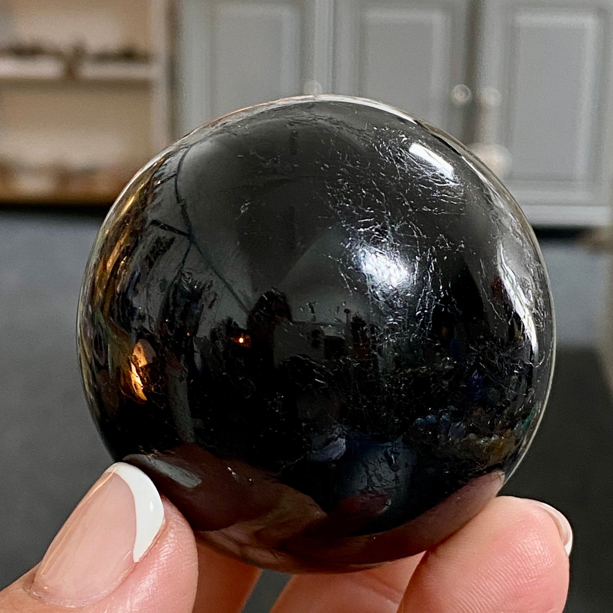 ⚫ Premium Black Tourmaline Sphere – Madagascar
