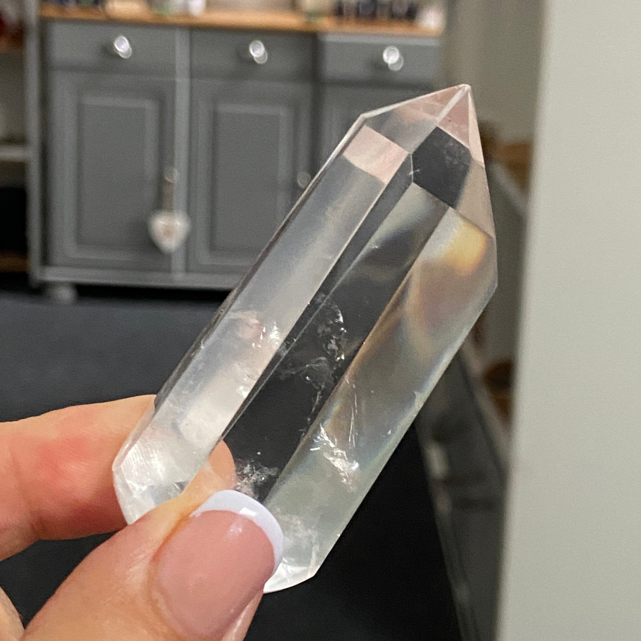 Clear Quartz Wand with Isis Goddess Face