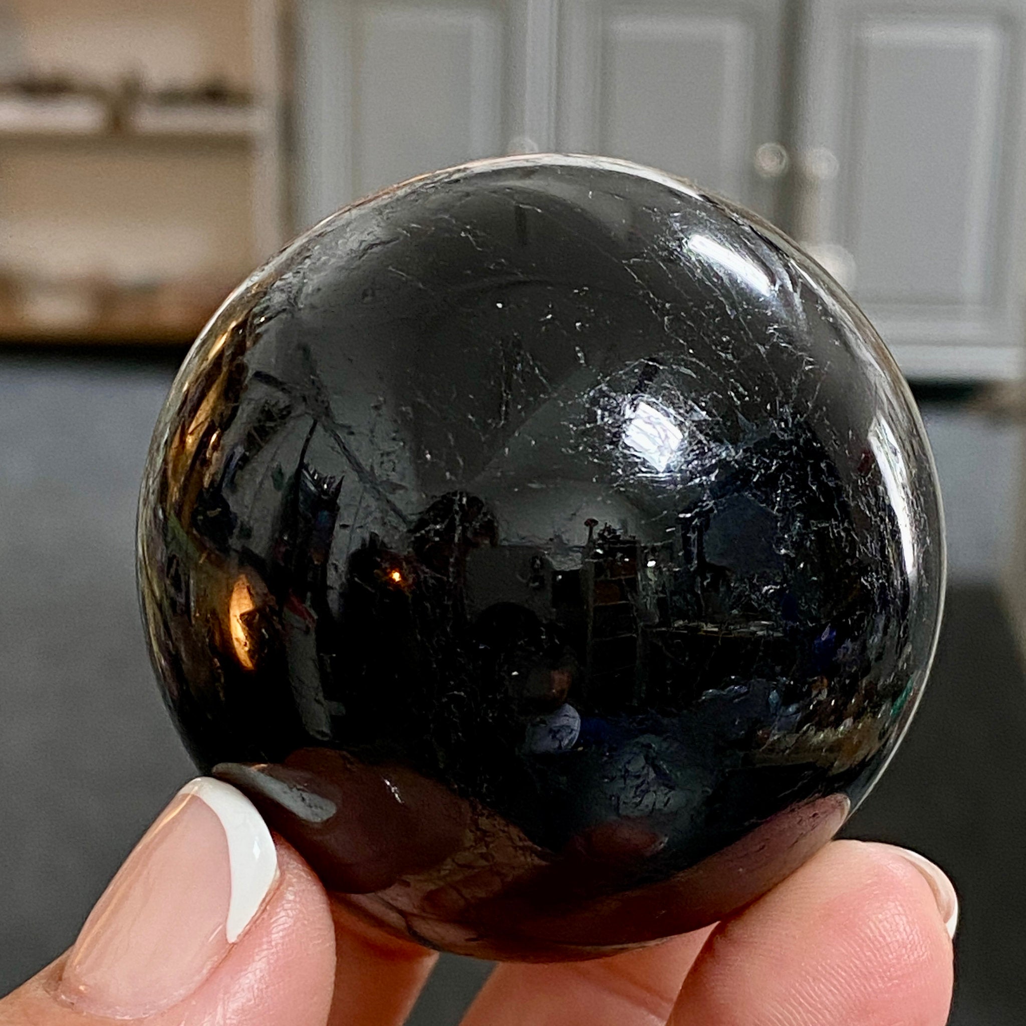 ⚫ Premium Black Tourmaline Sphere – Madagascar