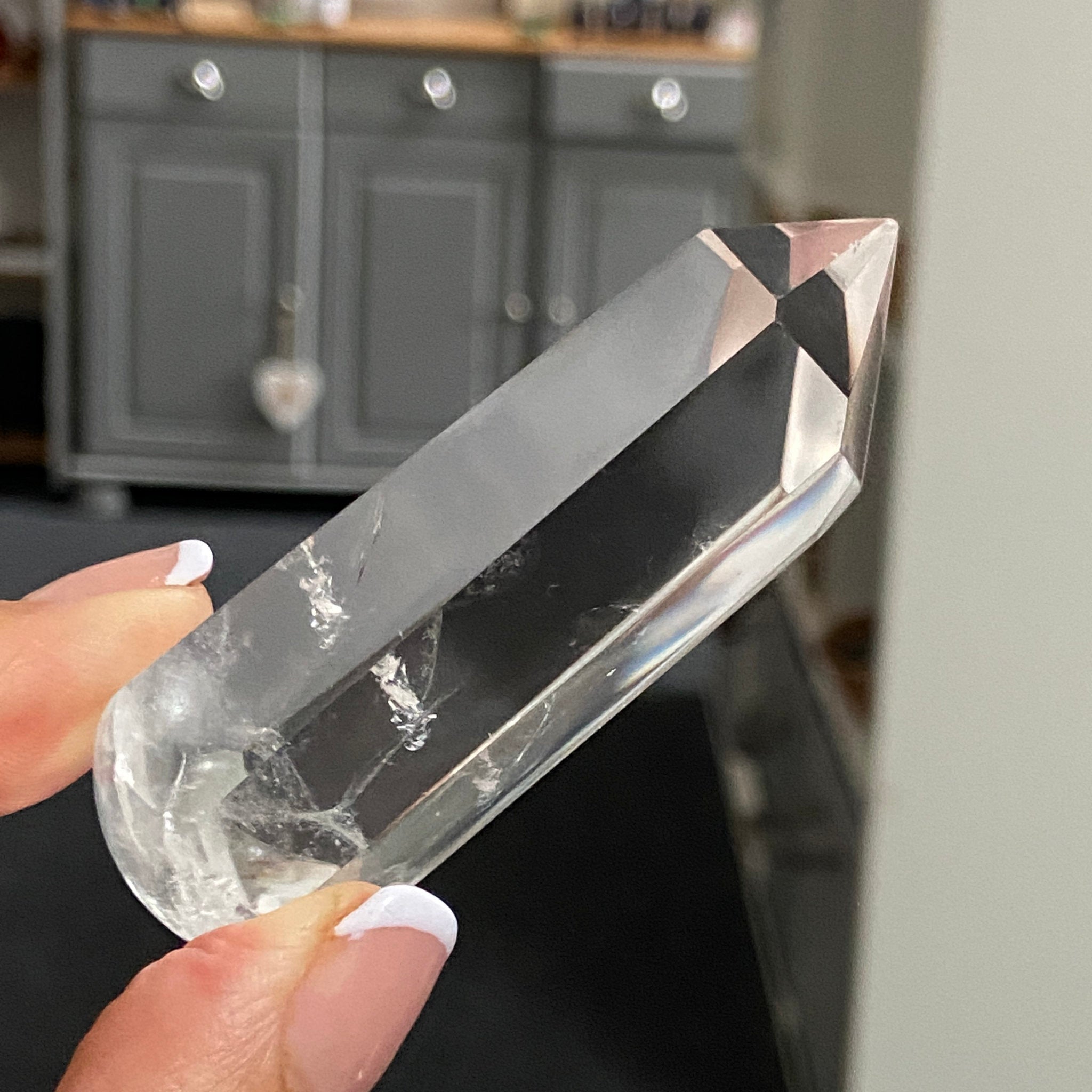 Clear Quartz Wand with Isis Goddess Face
