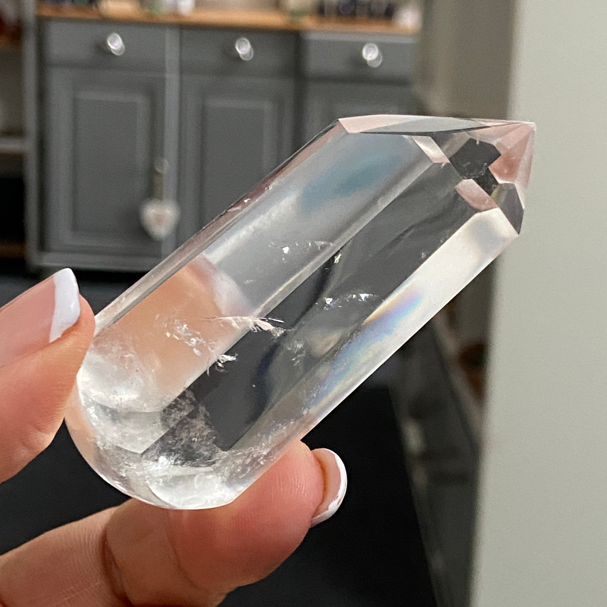 Clear Quartz Wand with Isis Goddess Face