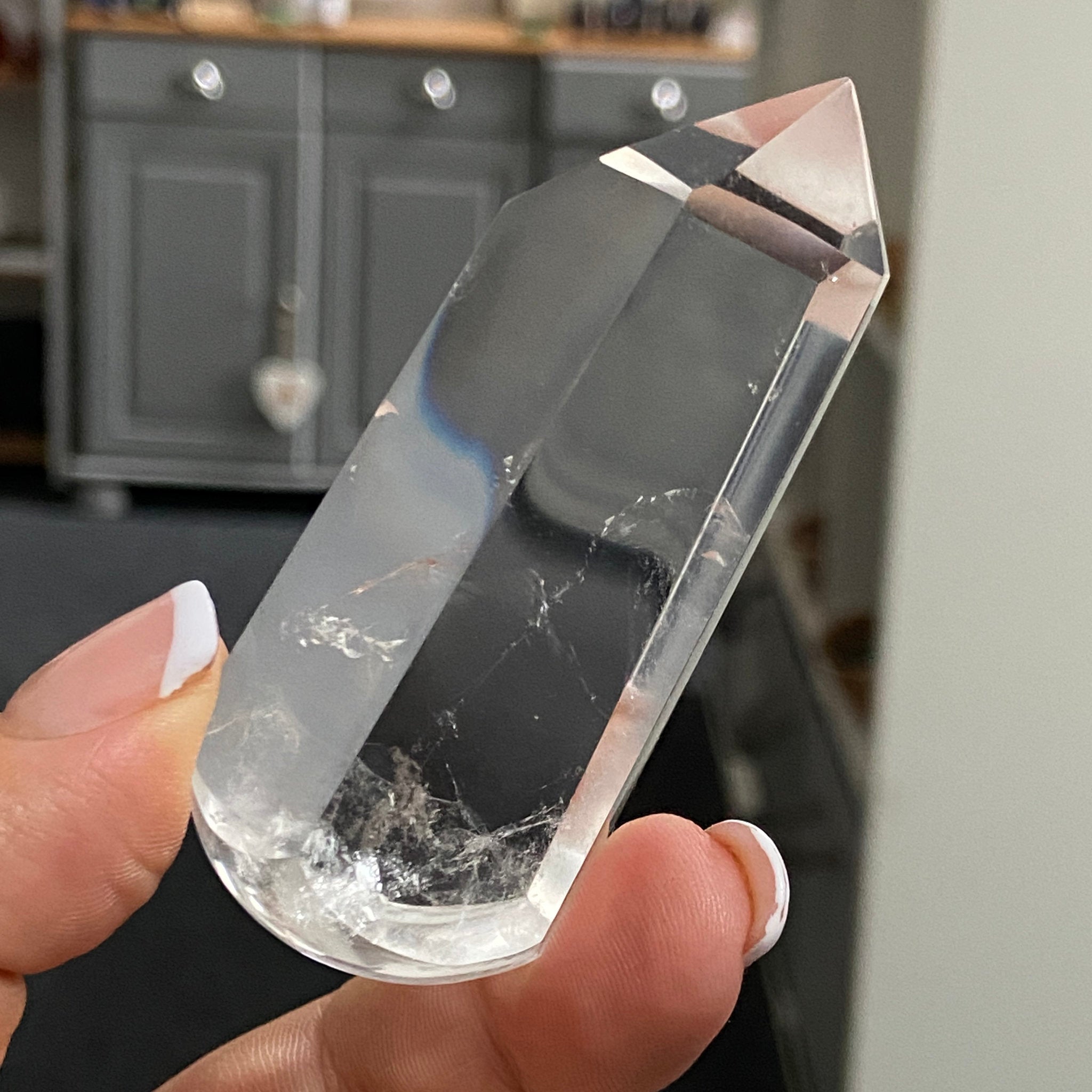 Clear Quartz Wand with Isis Goddess Face