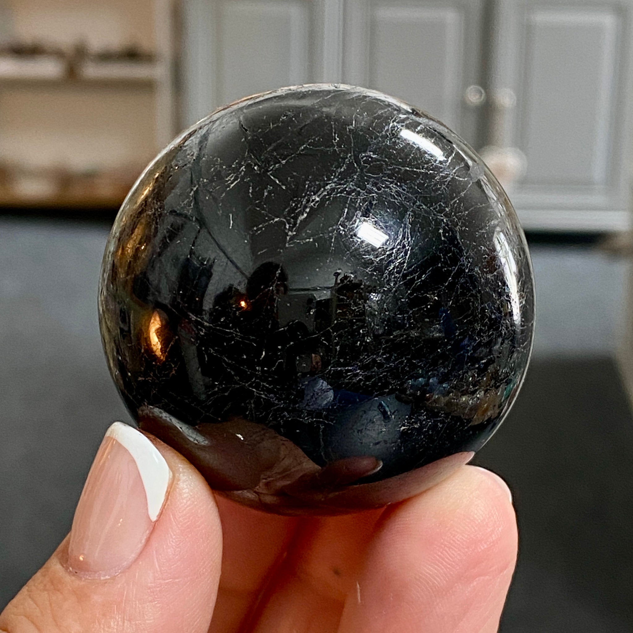 ⚫ Premium Black Tourmaline Sphere – Madagascar