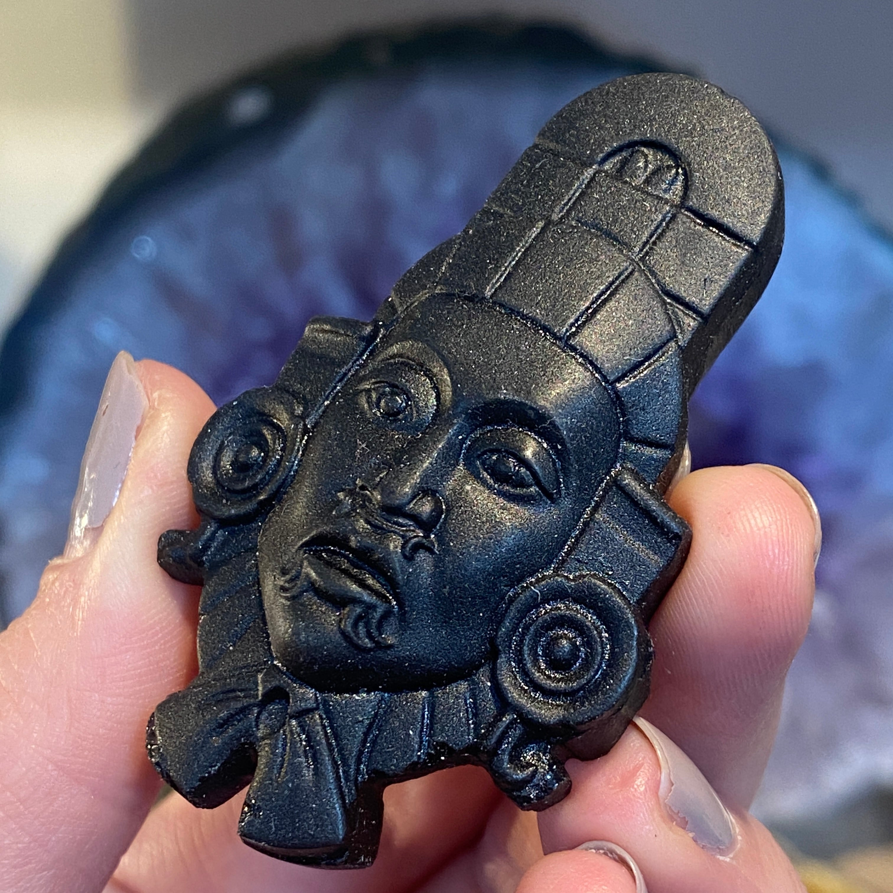Black Obsidian Mayan Plaque