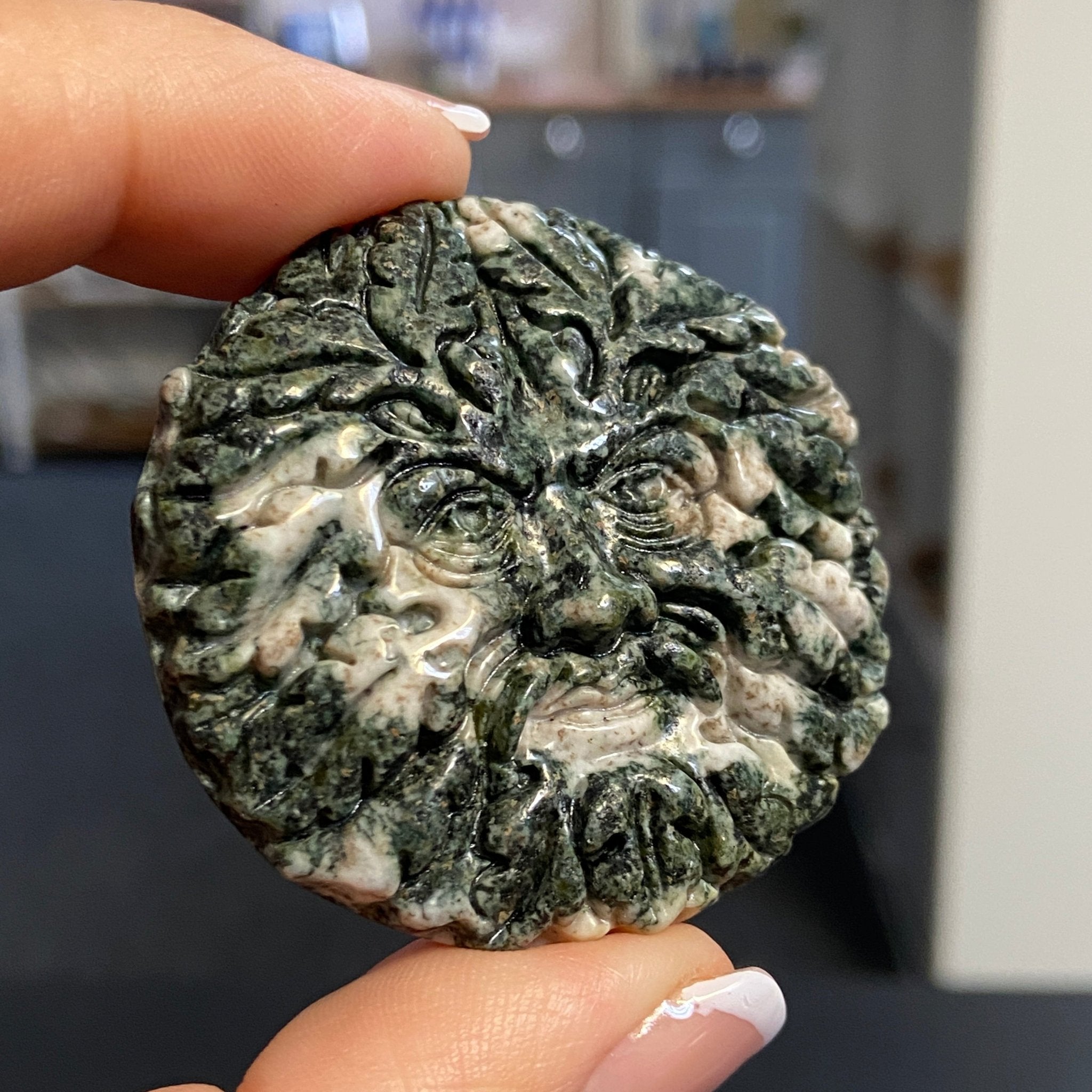 Preseli Bluestone Green Man – Hand-Carved Plaque