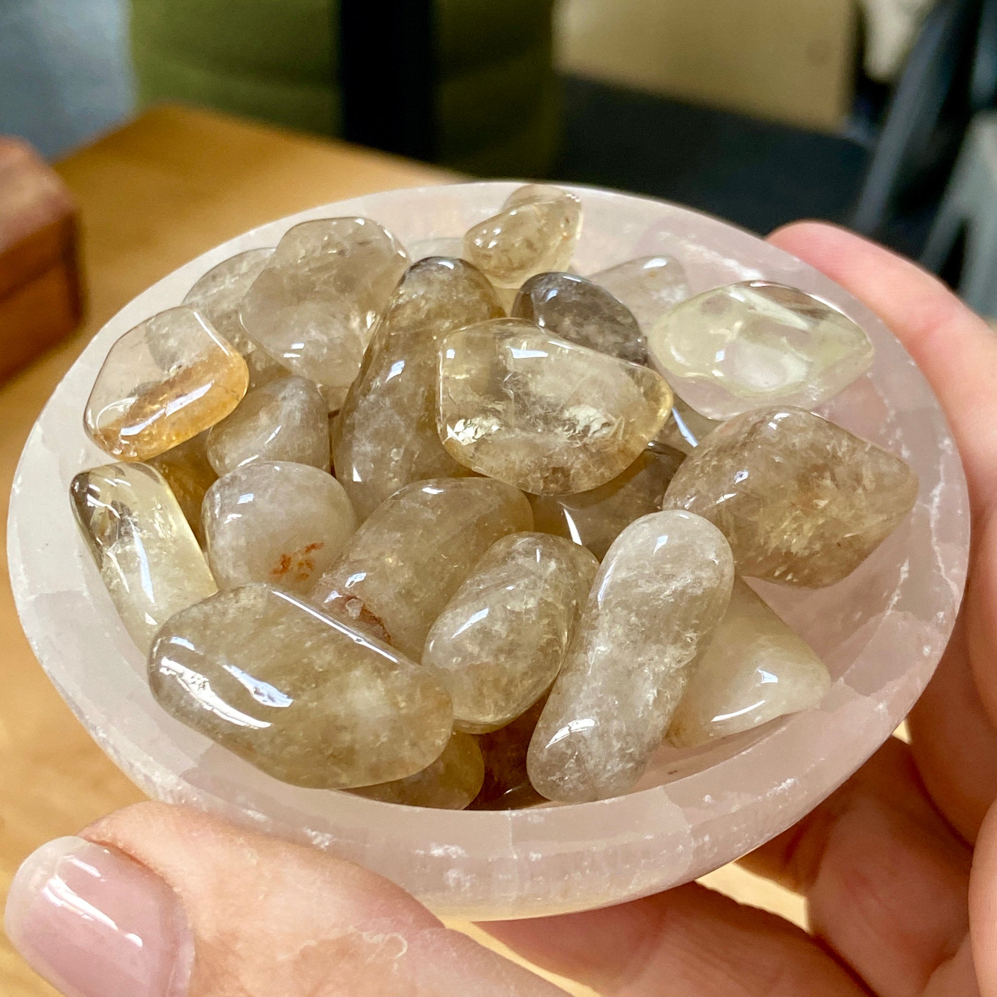 3 x Natural Citrine Tumbled Stones – Brazil