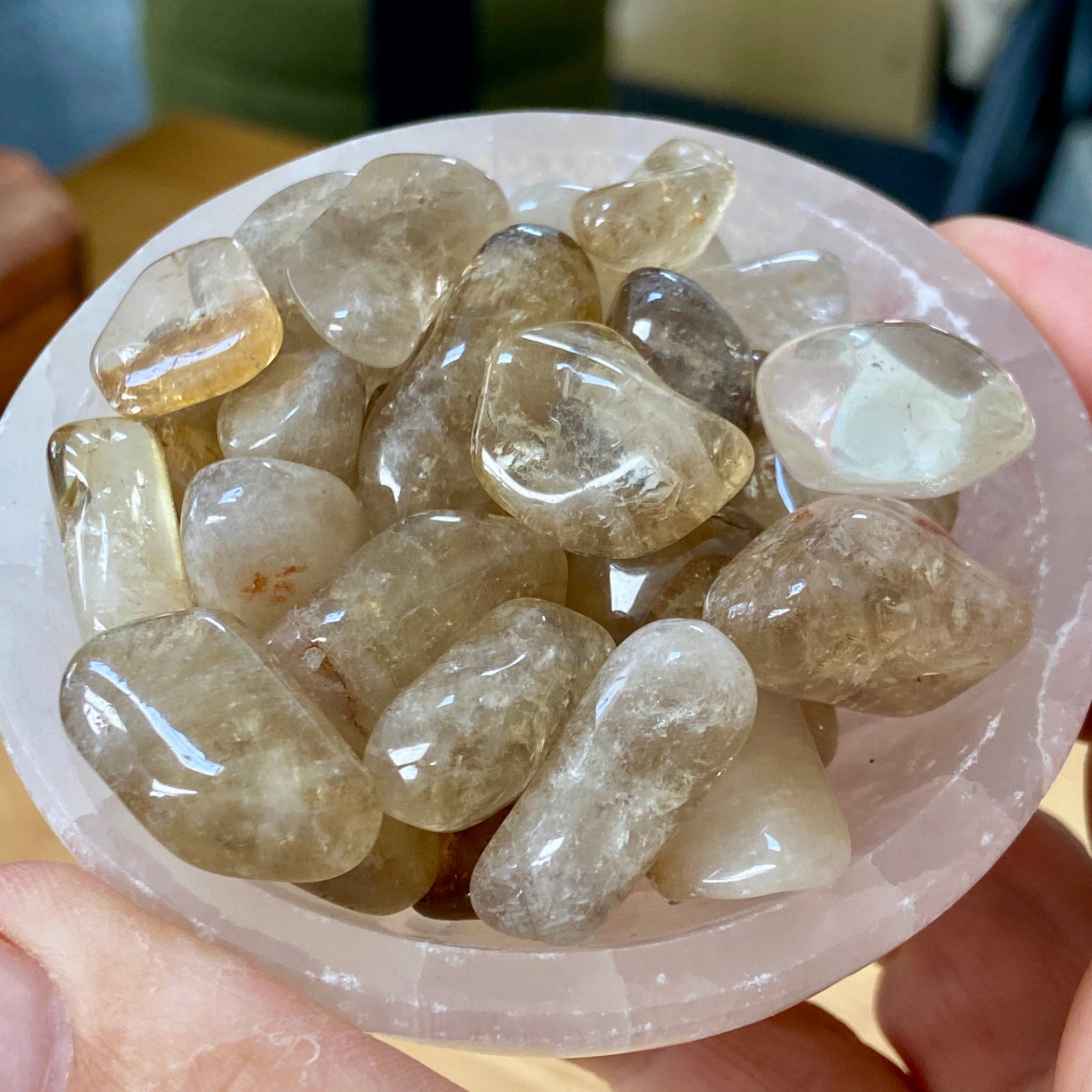 3 x Natural Citrine Tumbled Stones – Brazil