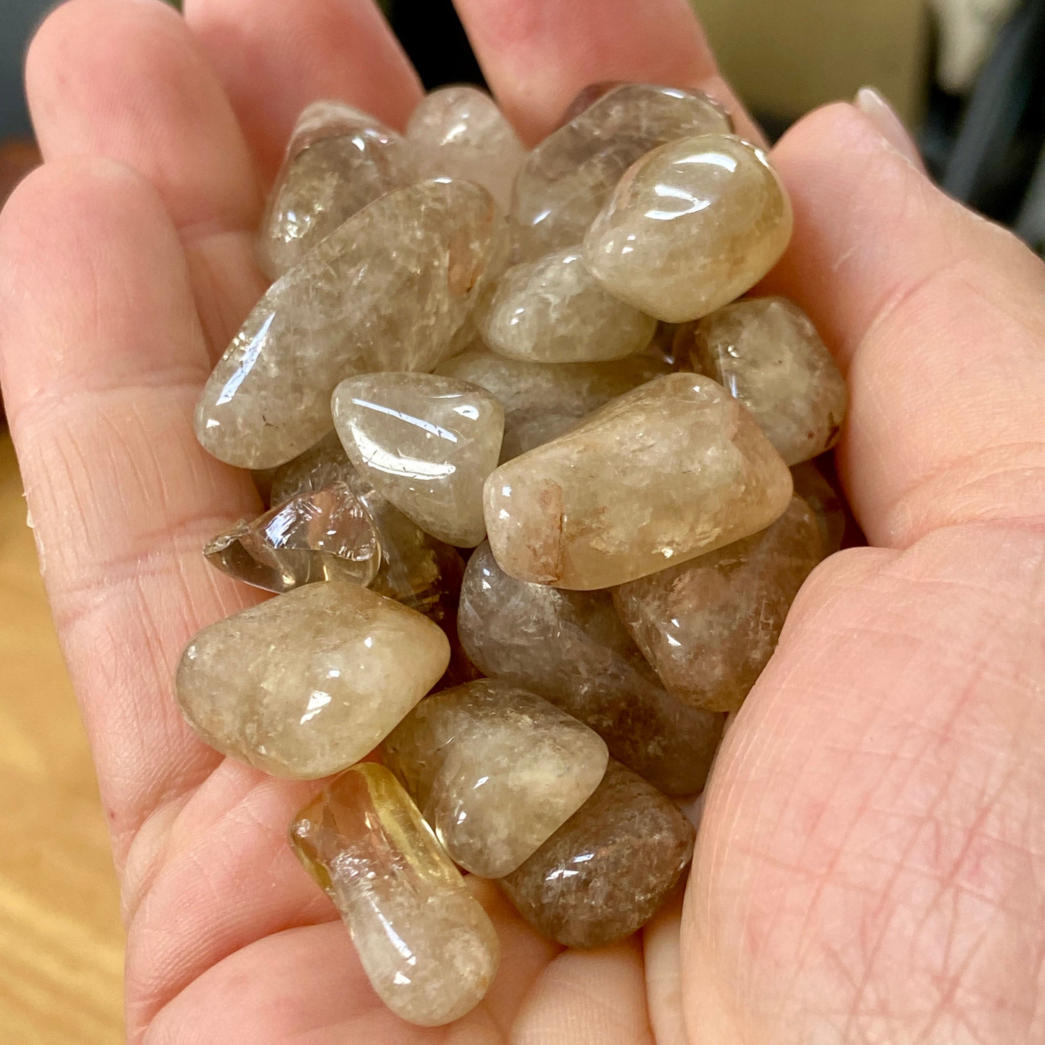3 x Natural Citrine Tumbled Stones – Brazil