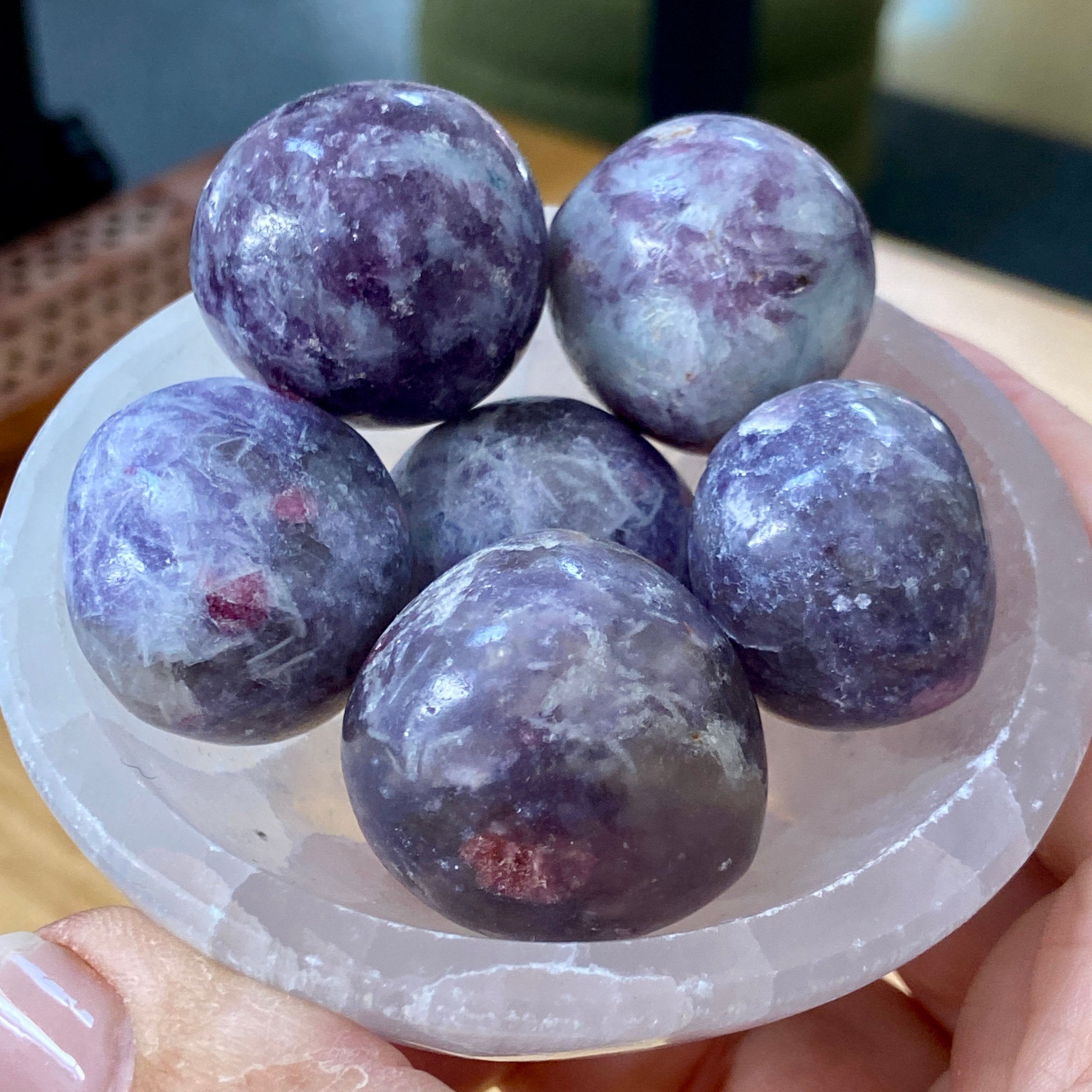Pink Tourmaline and Lepidolite Tumbled Stone – Brazil