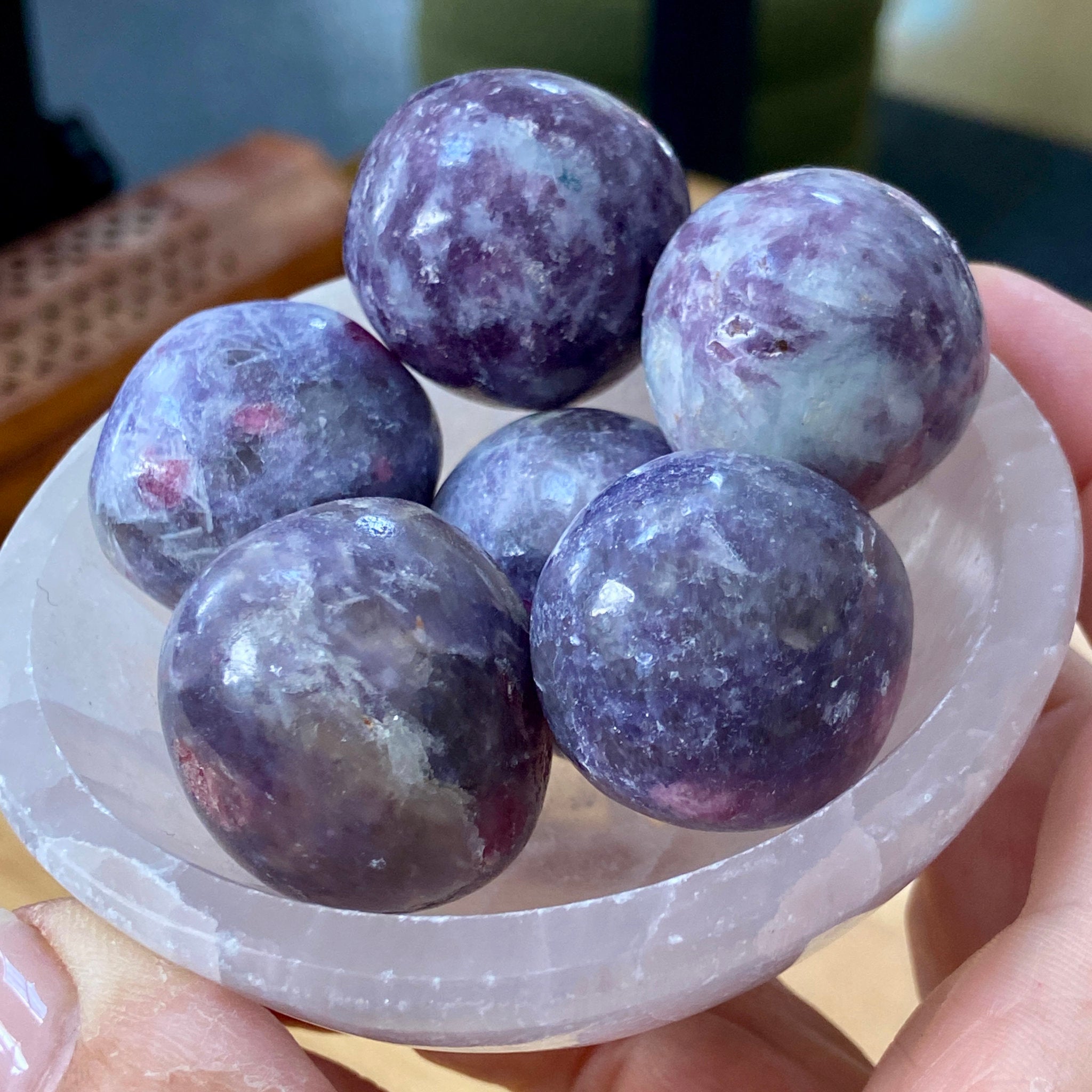 Pink Tourmaline and Lepidolite Tumbled Stone – Brazil