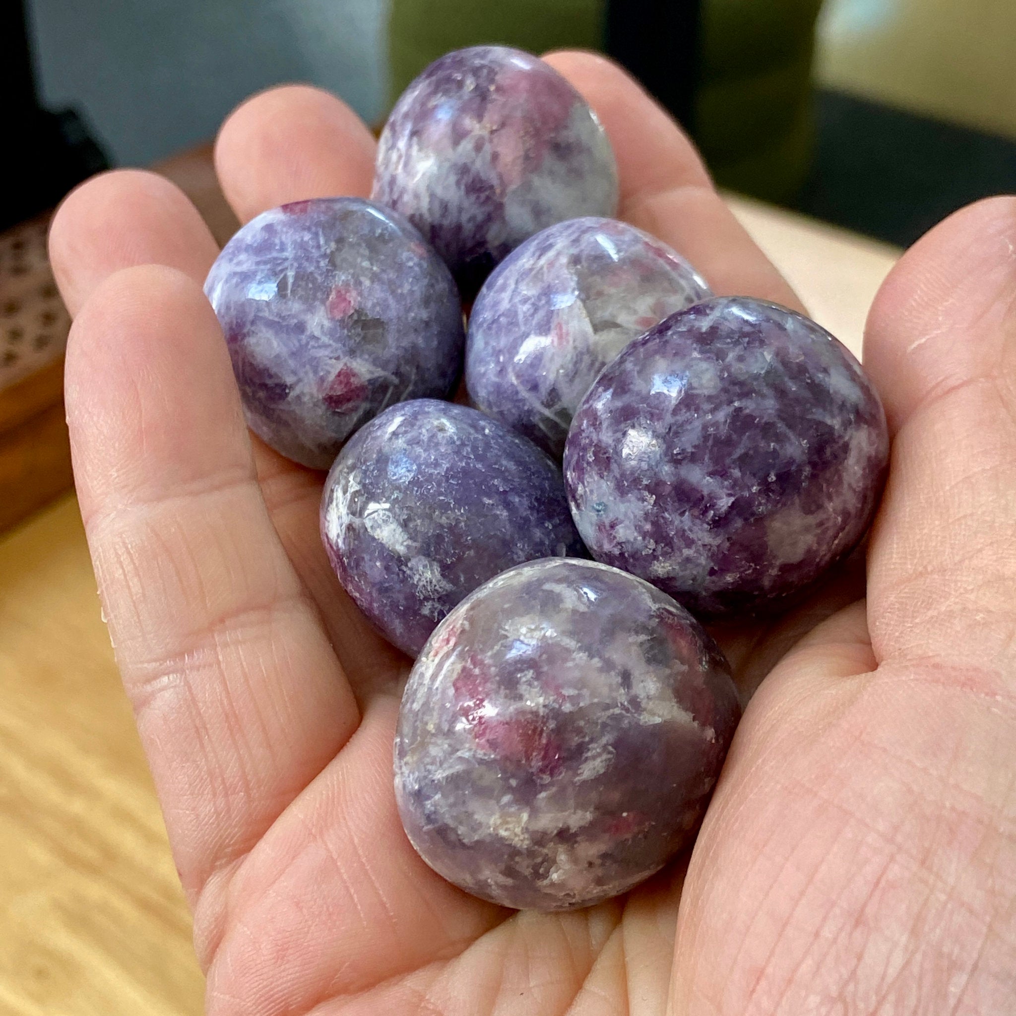 Pink Tourmaline and Lepidolite Tumbled Stone – Brazil