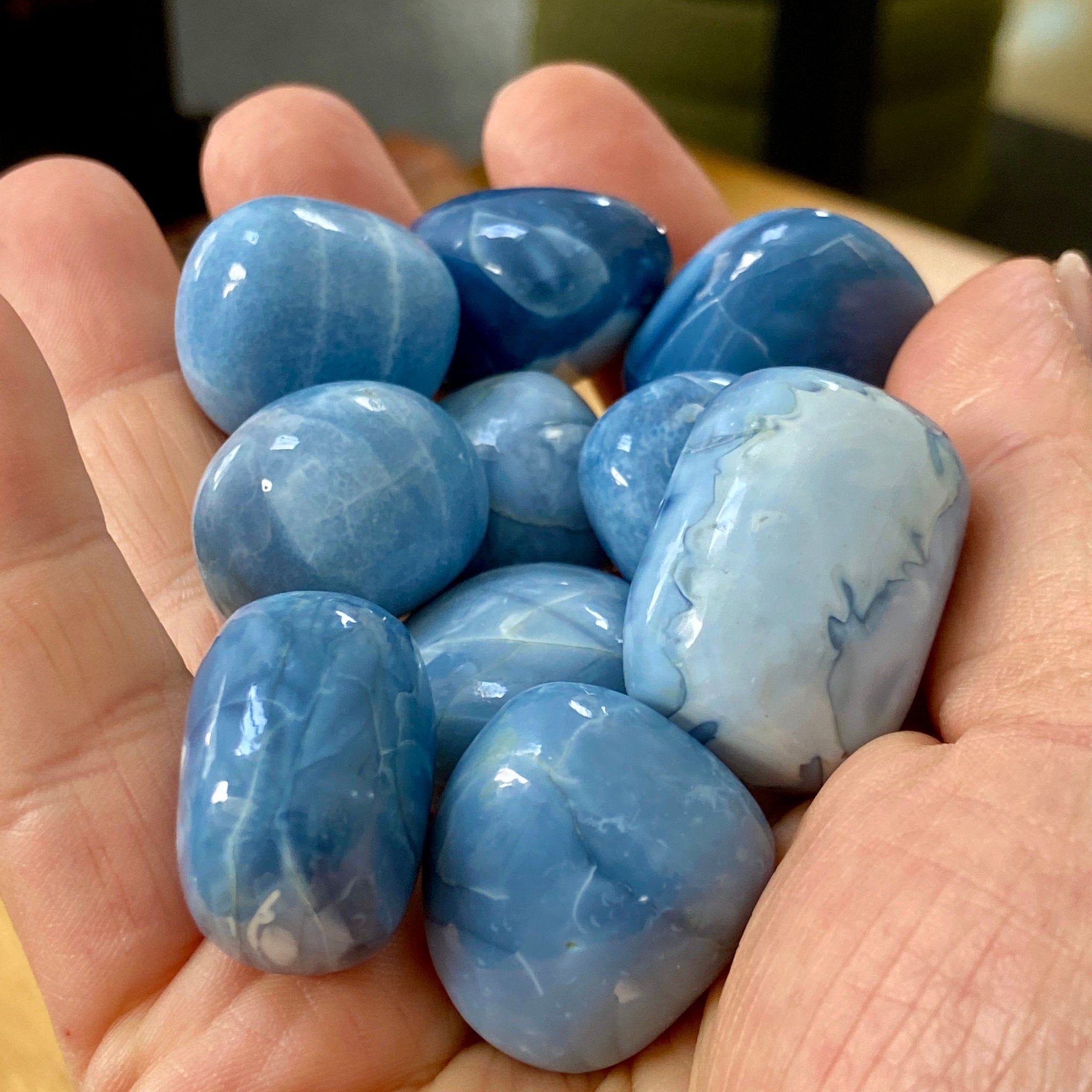 Blue Owyhee Opal Tumbled Stone - USA