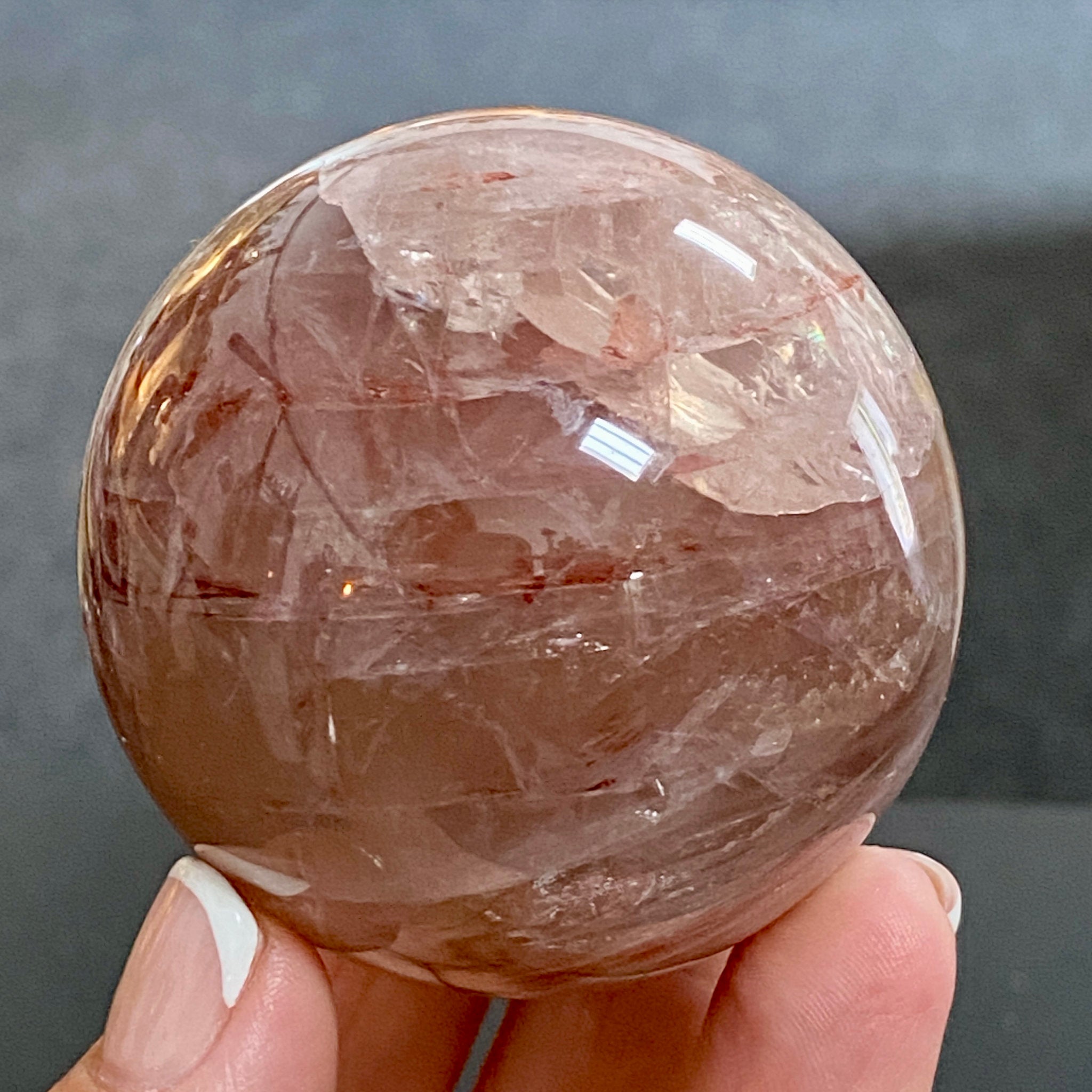 🔥 Hematite Included Quartz Sphere - Madagascar
