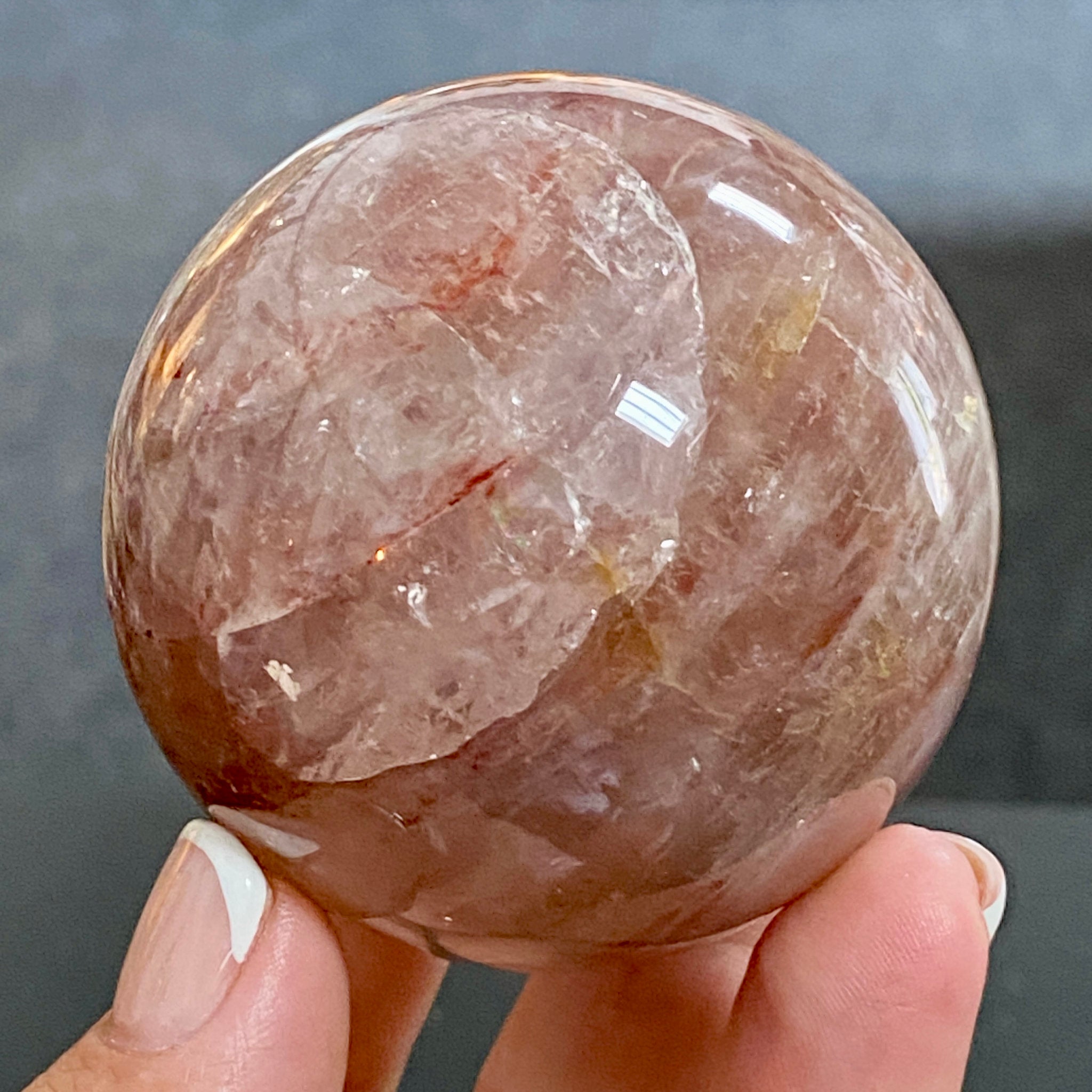 🔥 Hematite Included Quartz Sphere - Madagascar