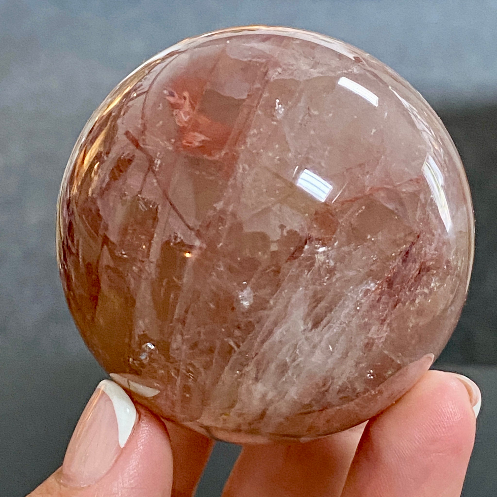 🔥 Hematite Included Quartz Sphere - Madagascar