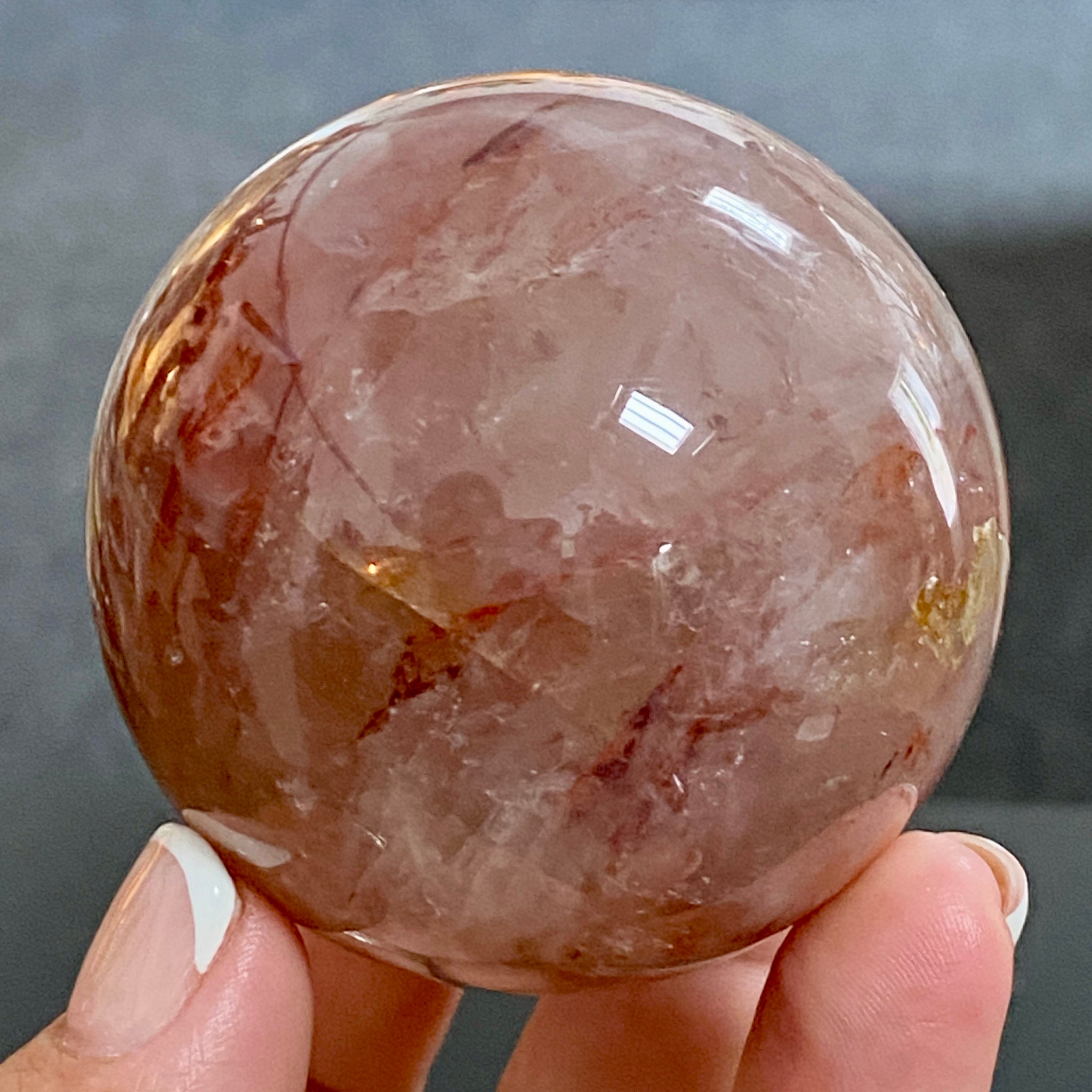 🔥 Hematite Included Quartz Sphere - Madagascar