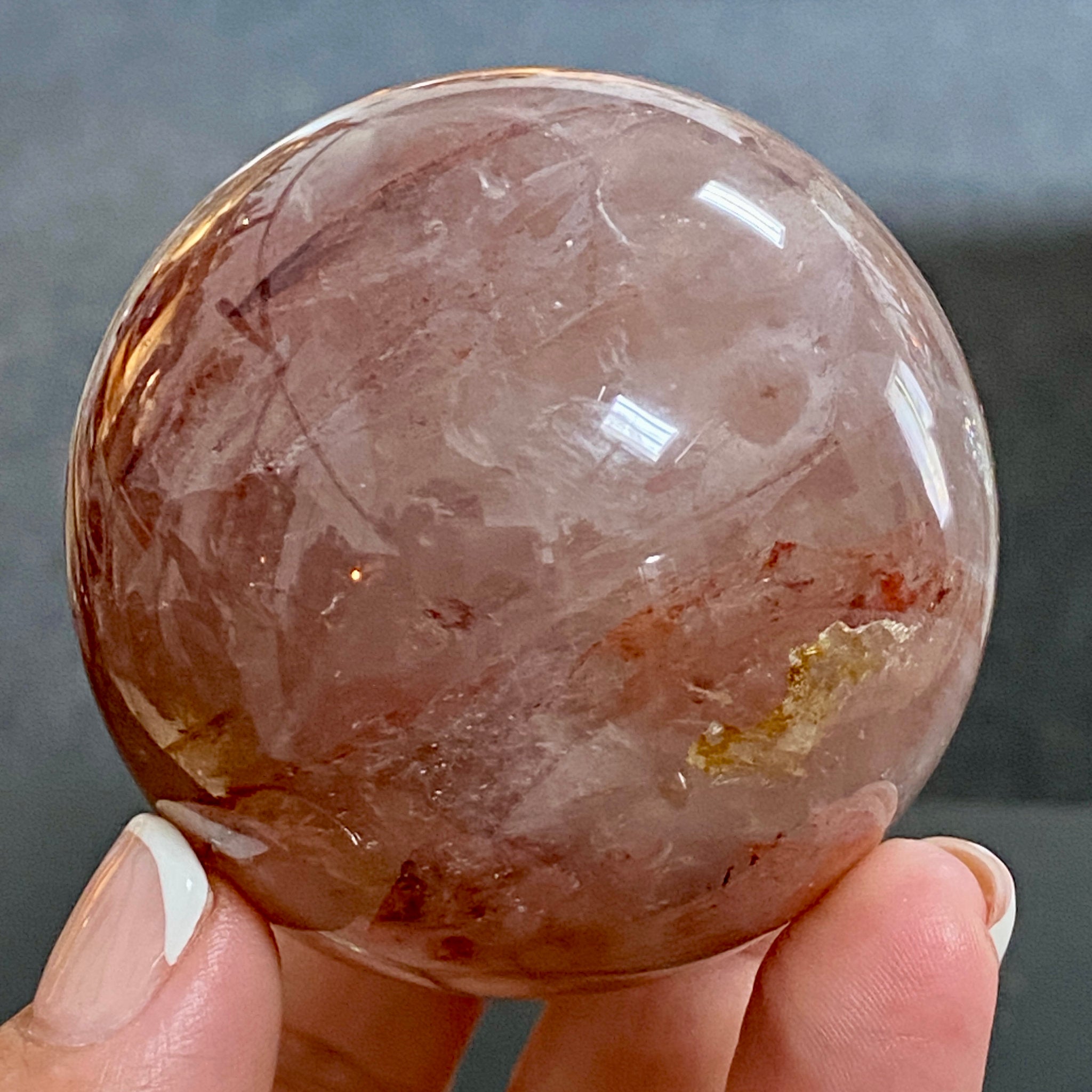🔥 Hematite Included Quartz Sphere - Madagascar