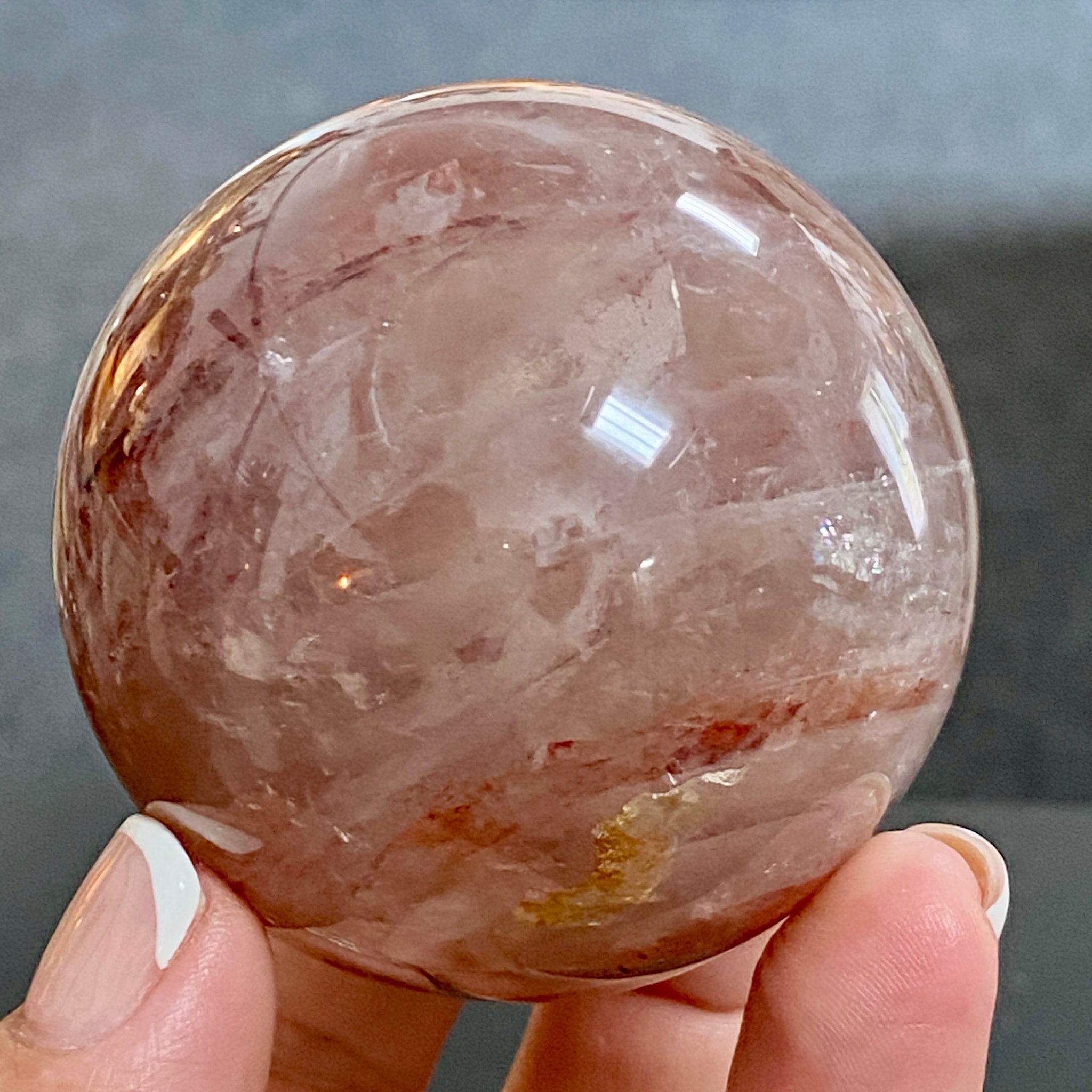 🔥 Hematite Included Quartz Sphere - Madagascar