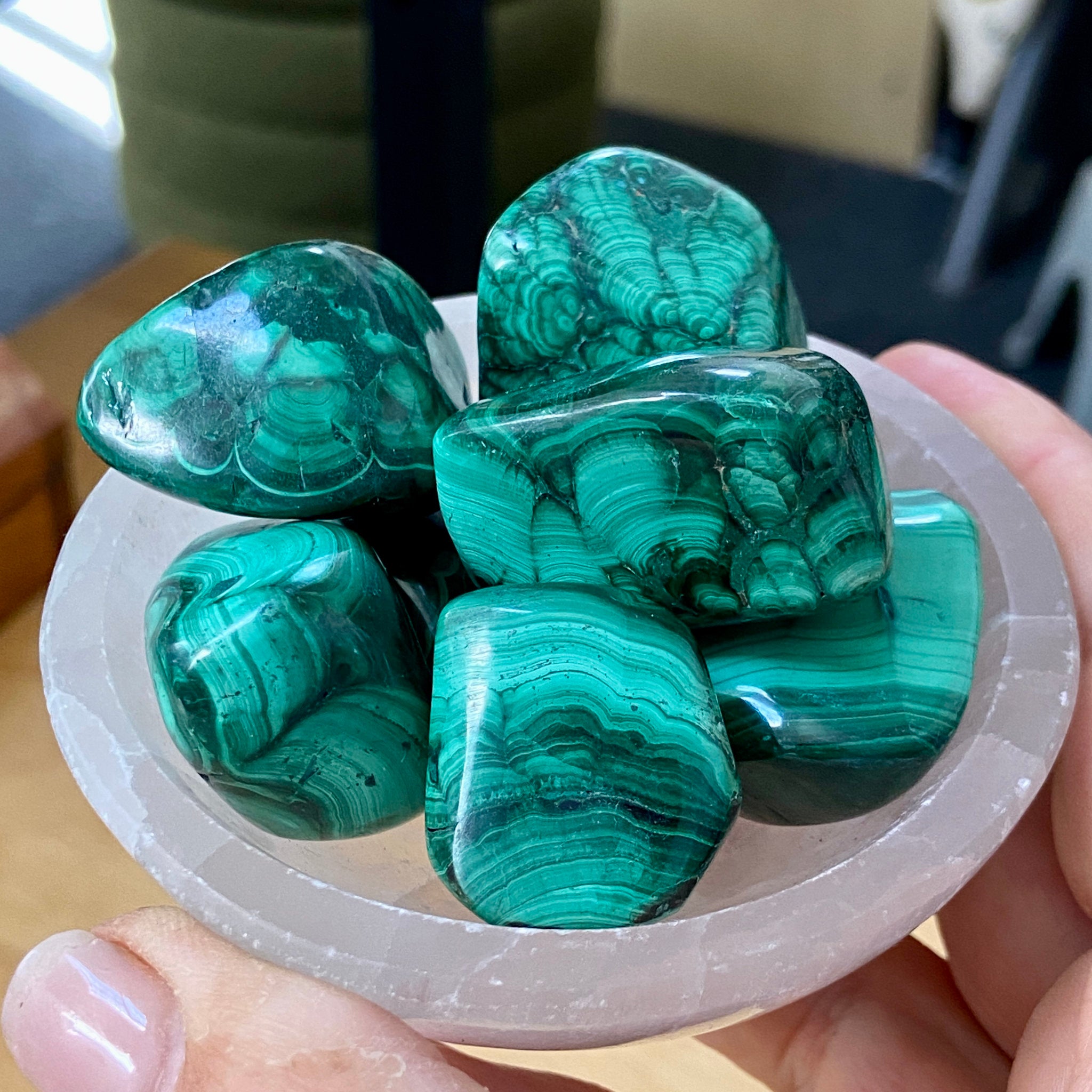 Malachite Tumbled Stone – Peru
