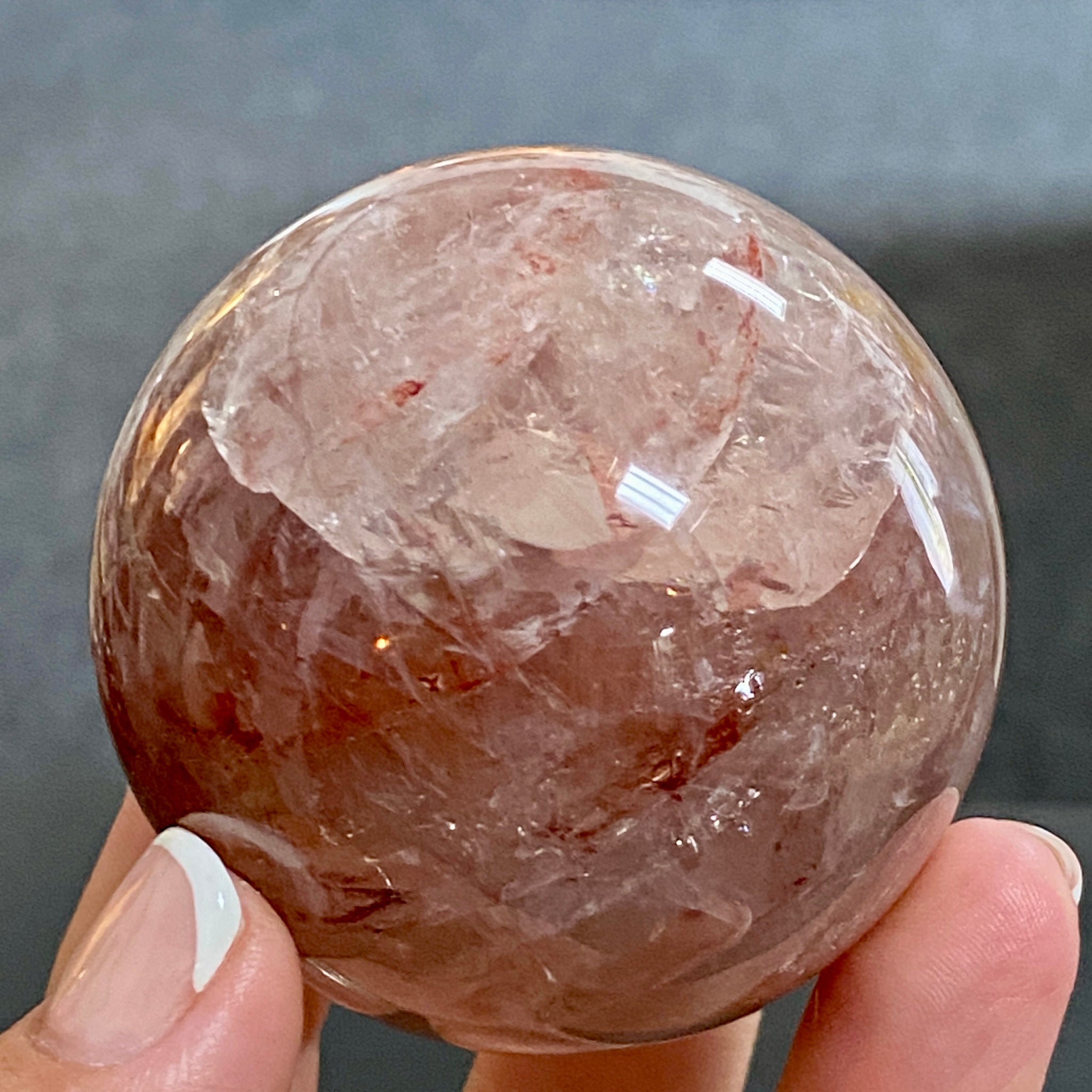🔥 Hematite Included Quartz Sphere - Madagascar