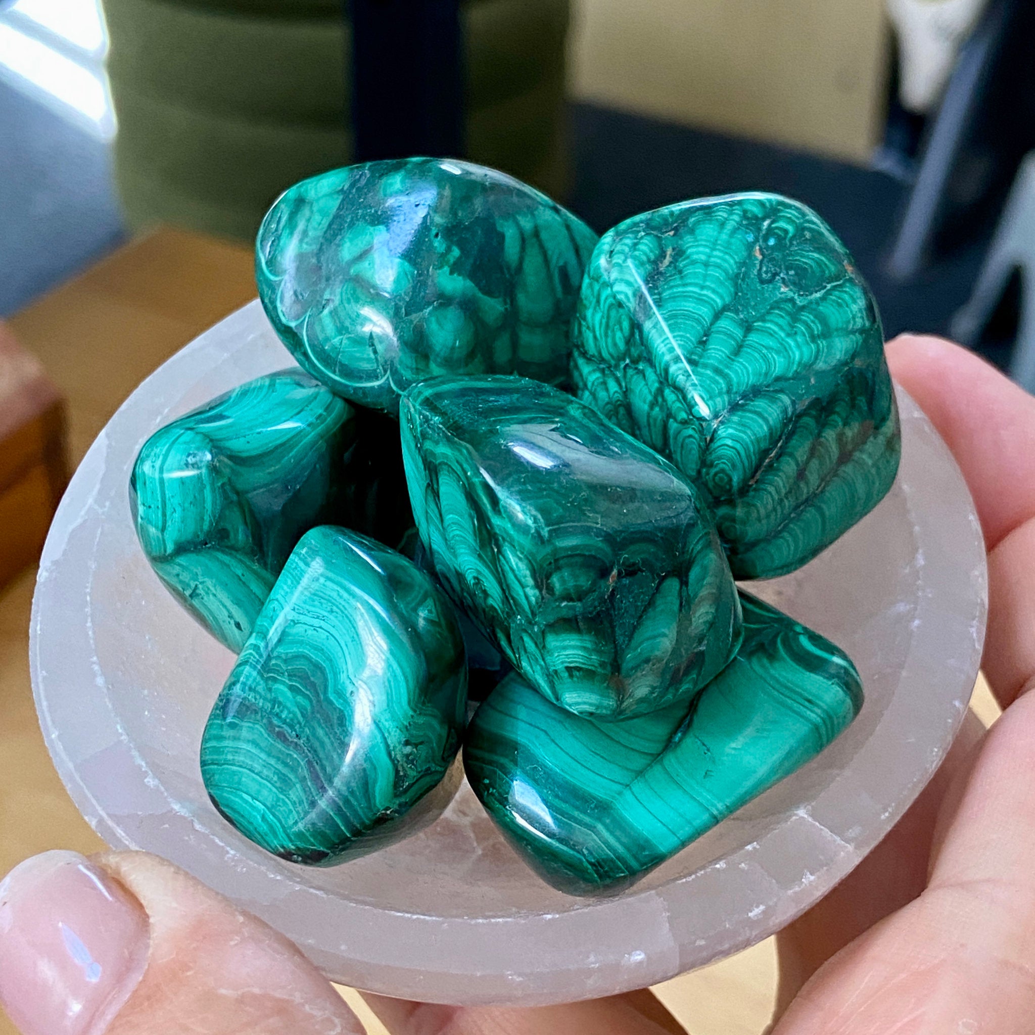 Malachite Tumbled Stone – Peru