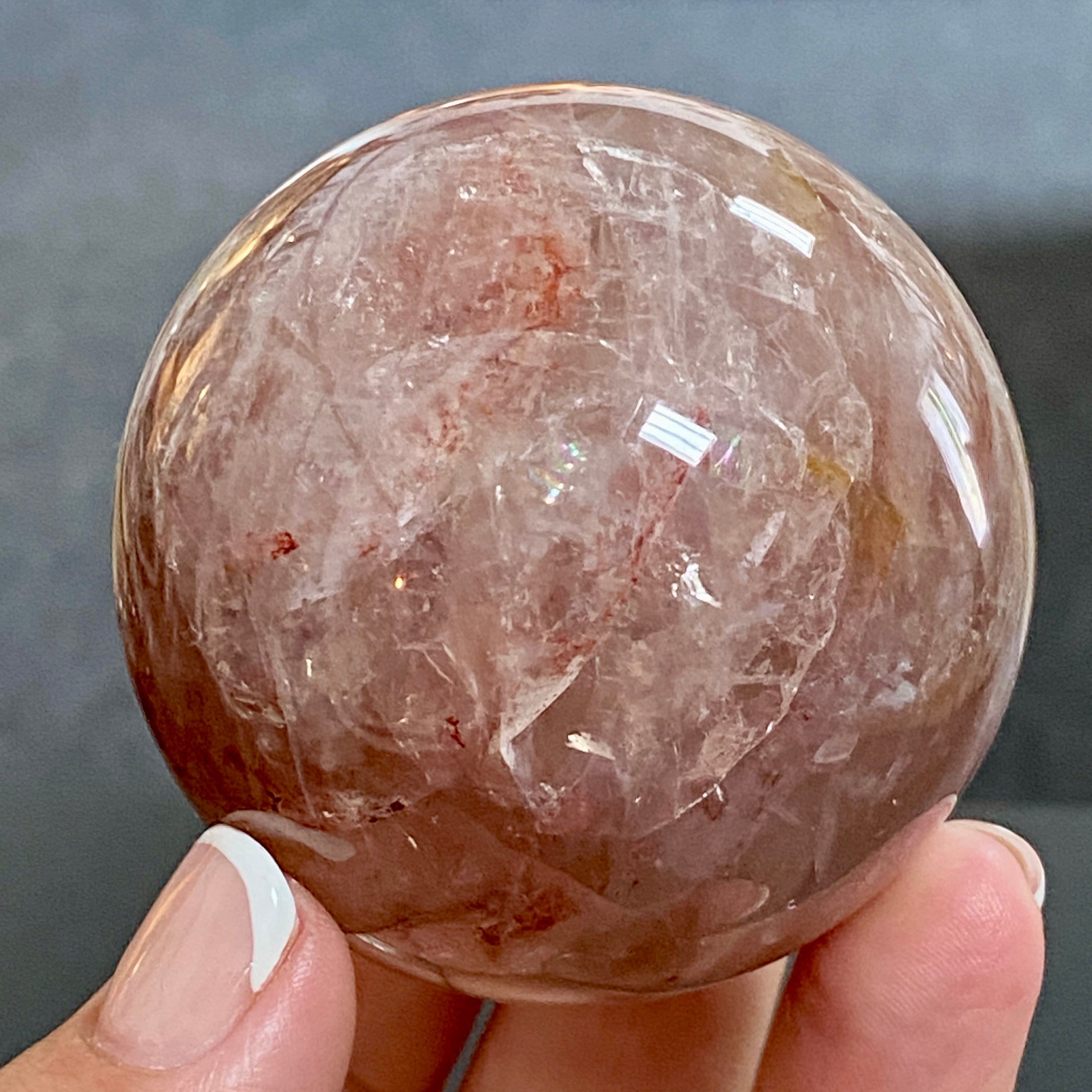 🔥 Hematite Included Quartz Sphere - Madagascar