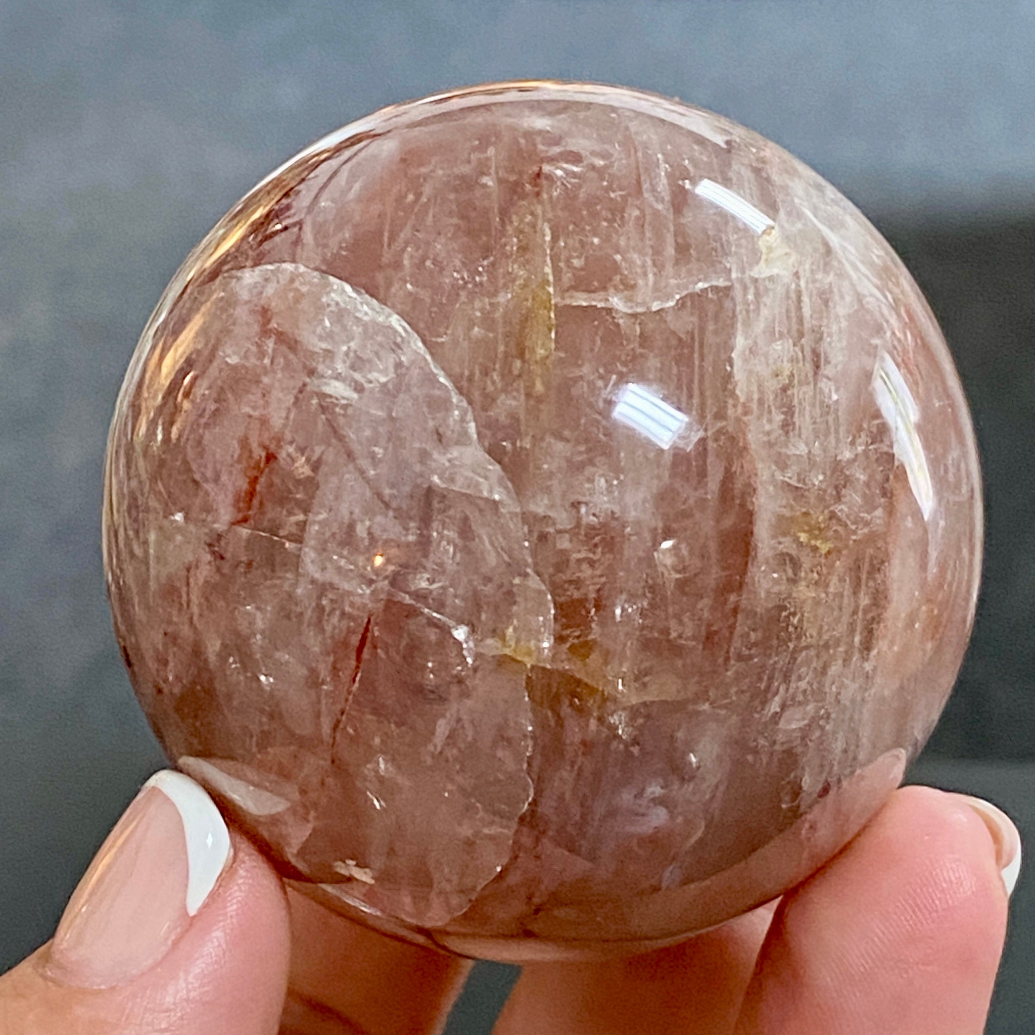 🔥 Hematite Included Quartz Sphere - Madagascar