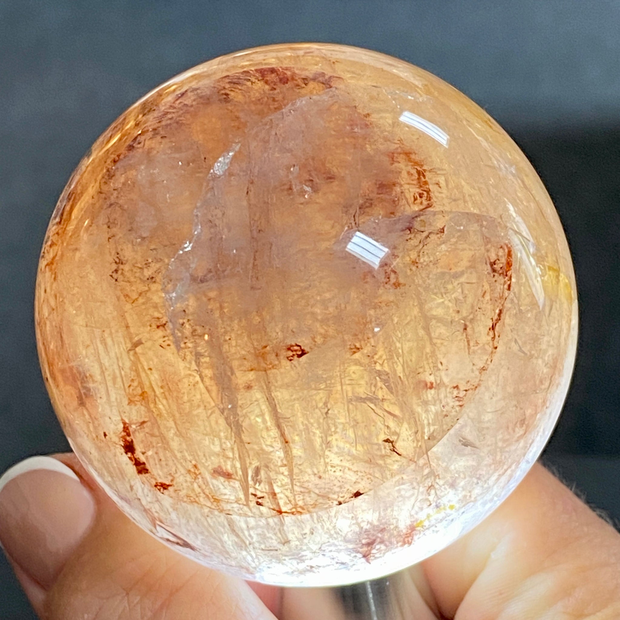 🔥 Hematite Included Quartz Sphere - Madagascar