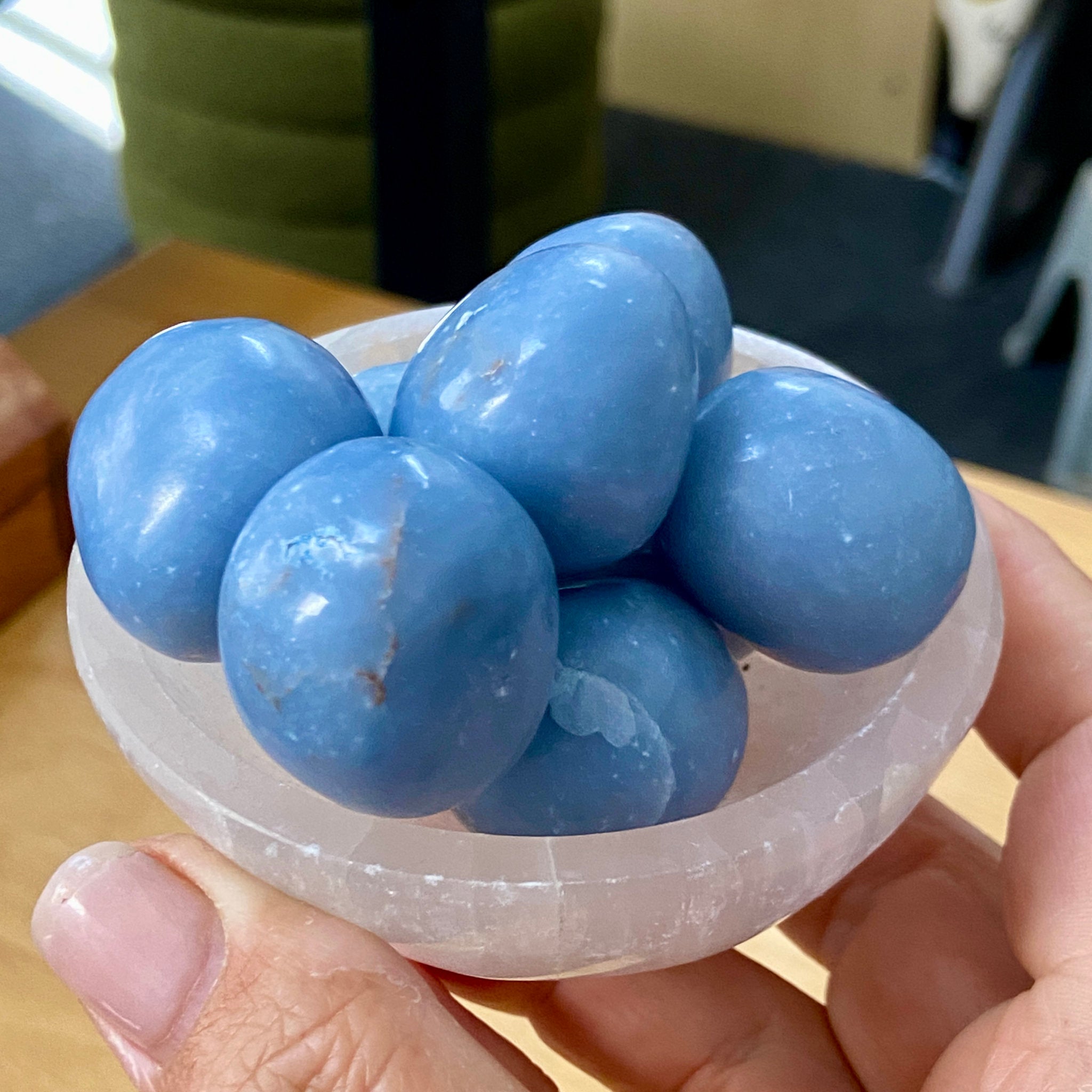 Angelite Tumbled Stone – Peru