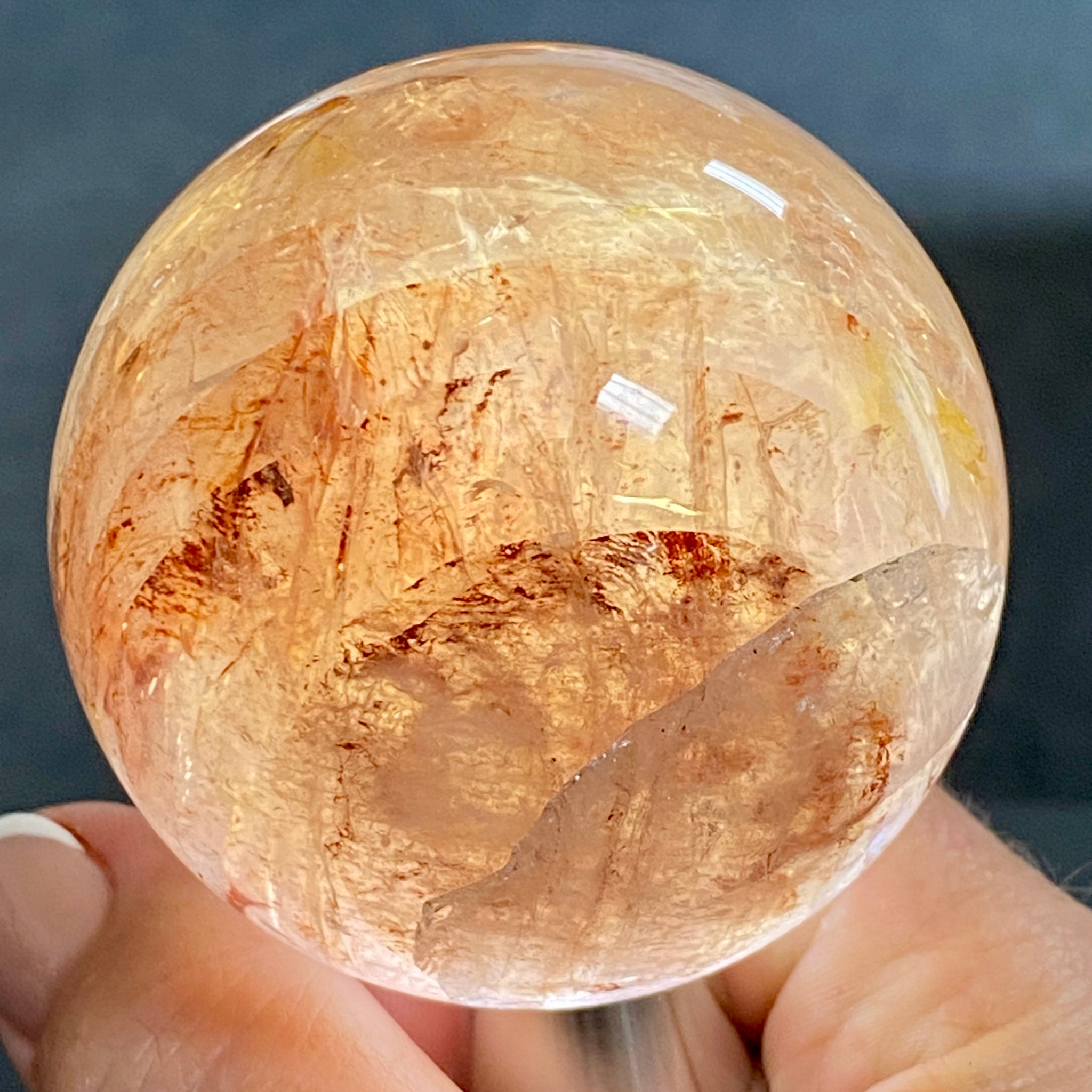 🔥 Hematite Included Quartz Sphere - Madagascar