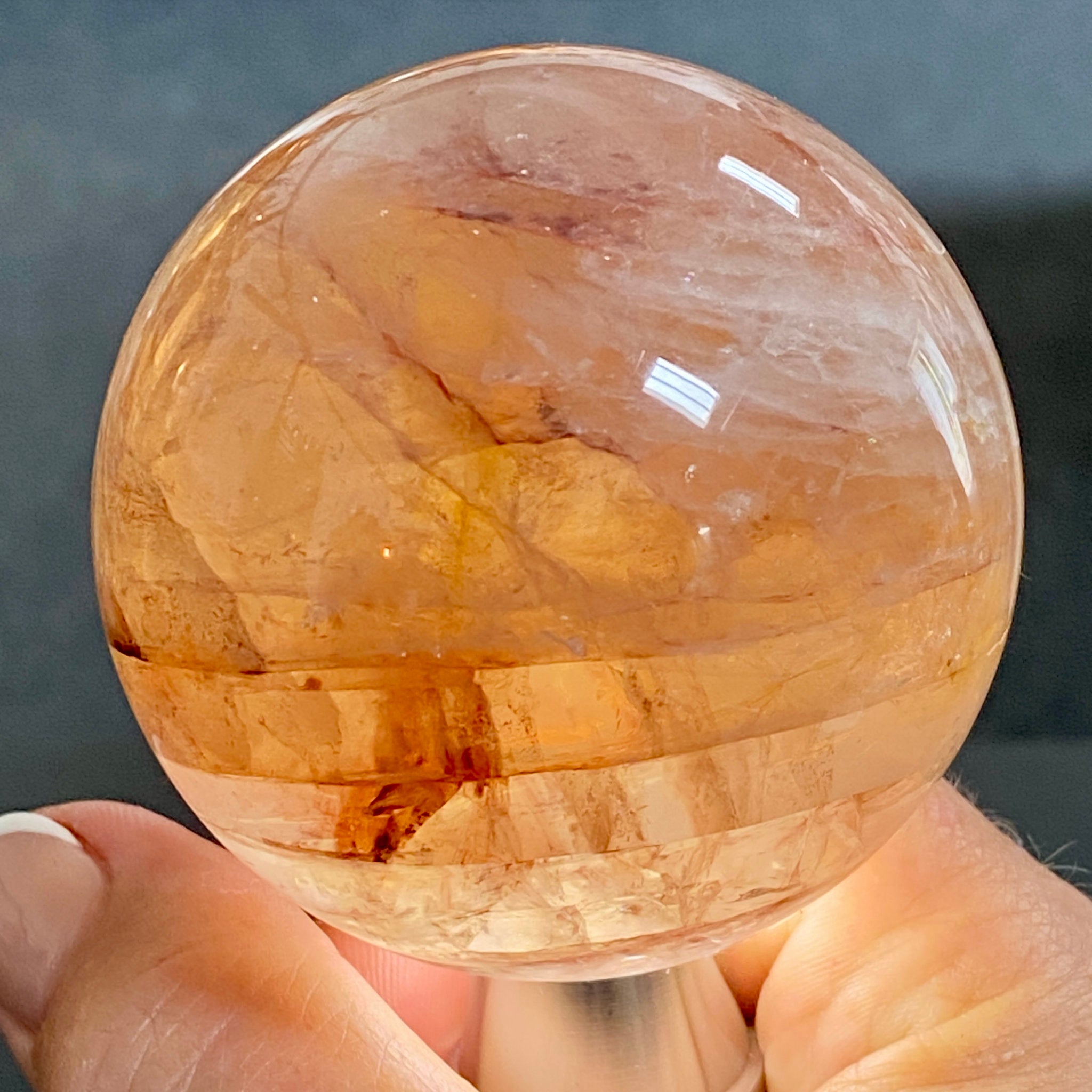 🔥 Hematite Included Quartz Sphere - Madagascar