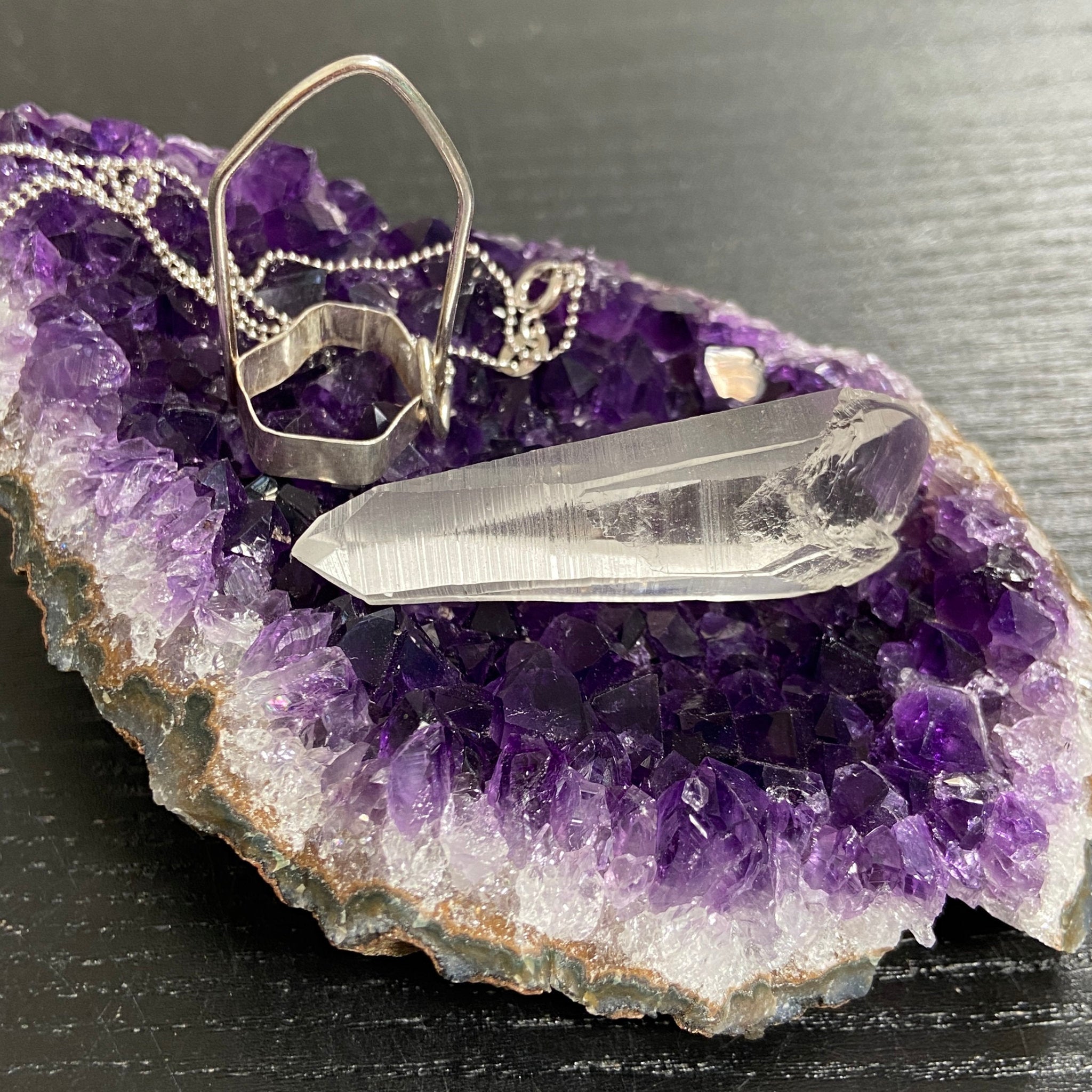 Clear Lemurian Seed Pendant — Song of the Sea Collection
