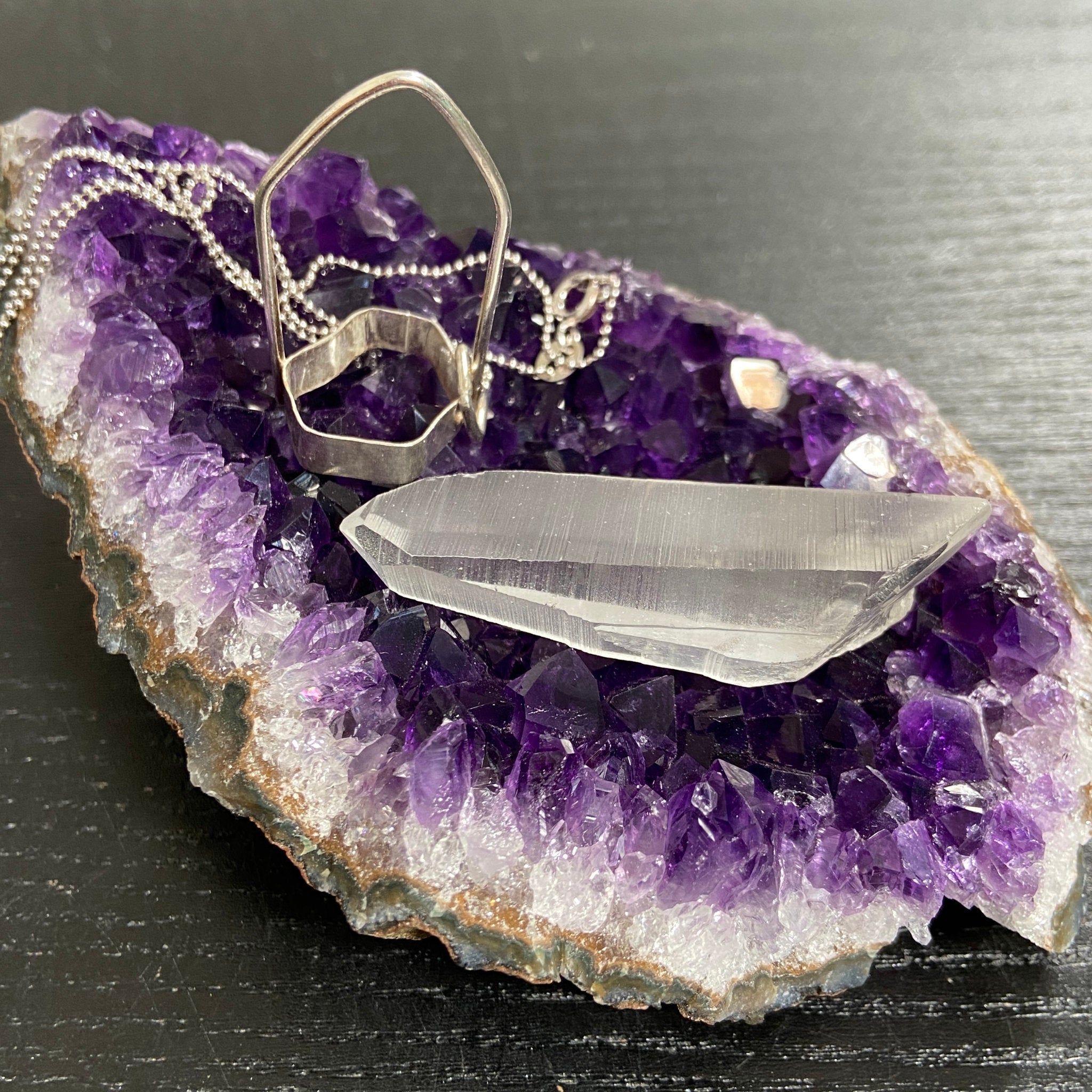 Clear Lemurian Seed Pendant — Song of the Sea Collection