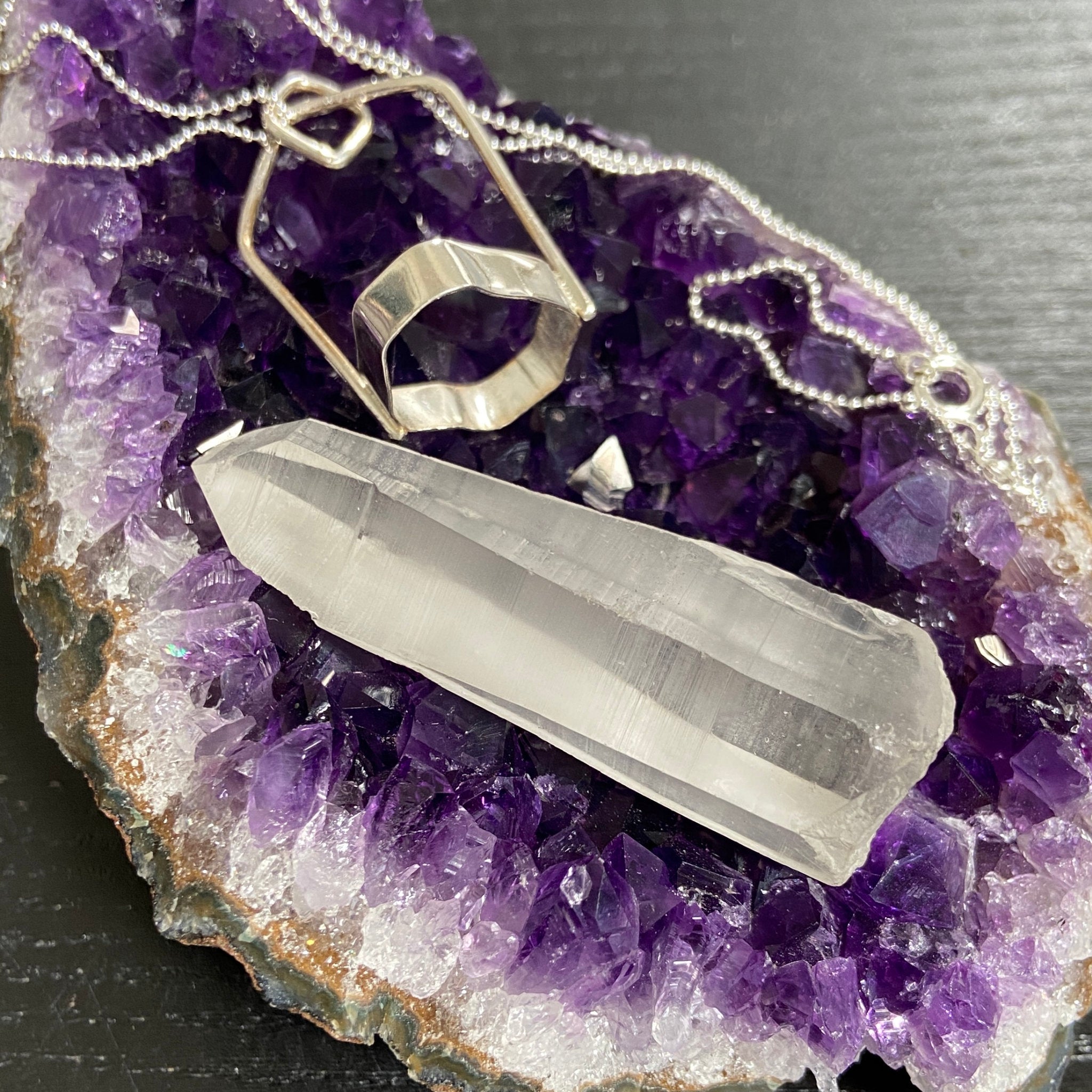 Clear Lemurian Seed Pendant — Song of the Sea Collection