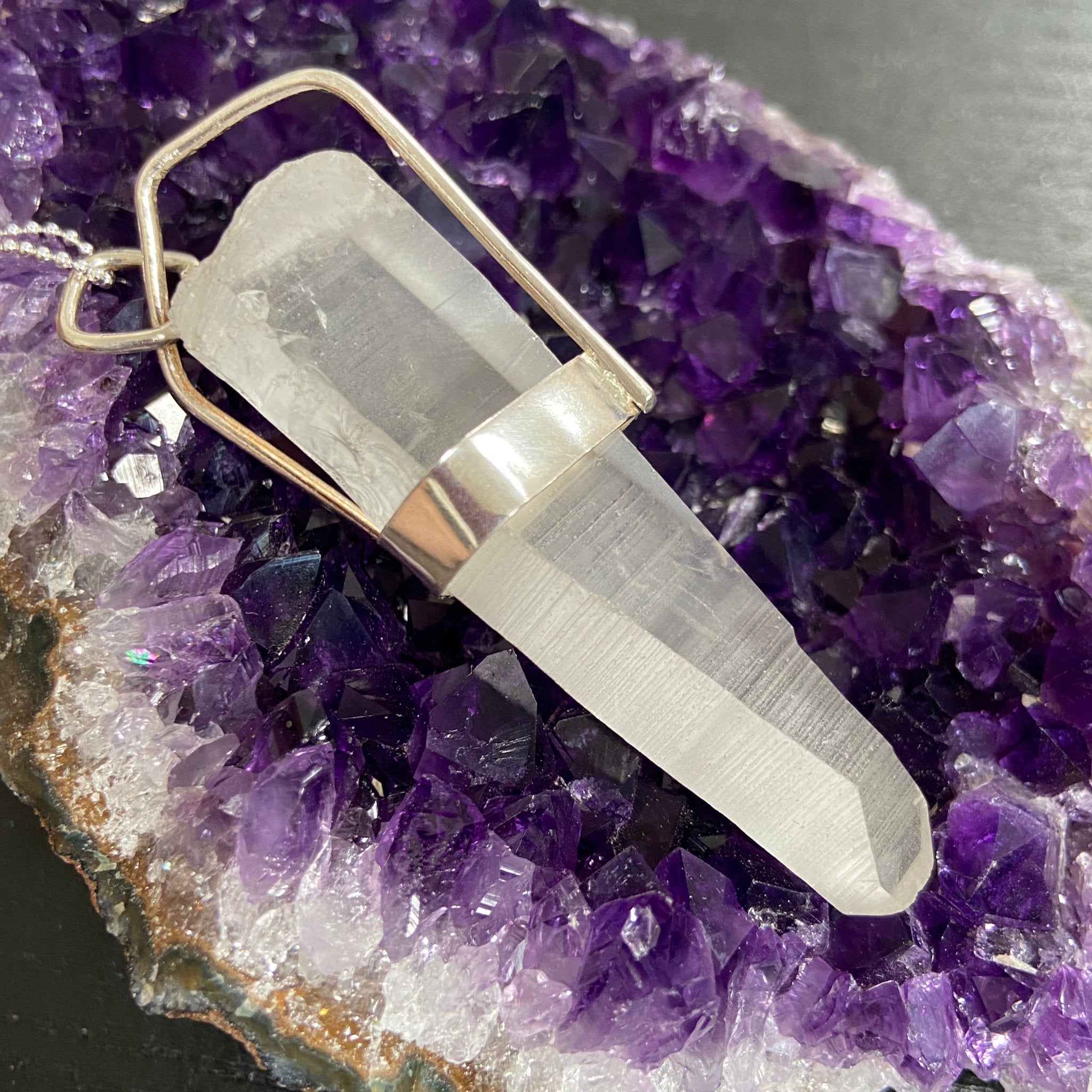 Clear Lemurian Seed Pendant — Song of the Sea Collection