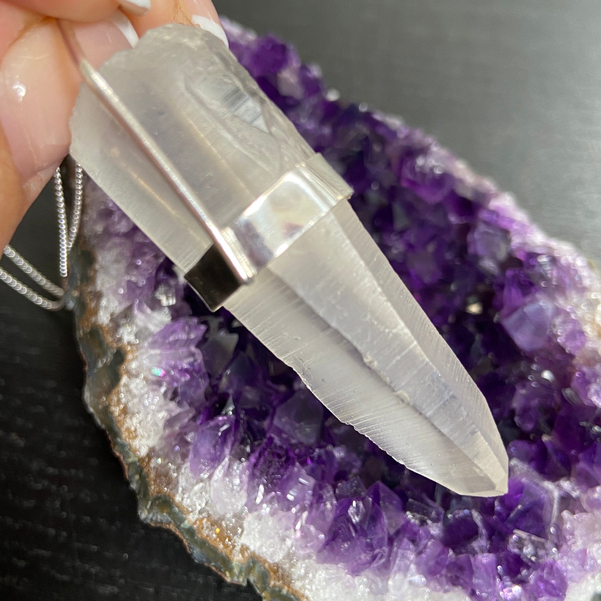 Clear Lemurian Seed Pendant — Song of the Sea Collection