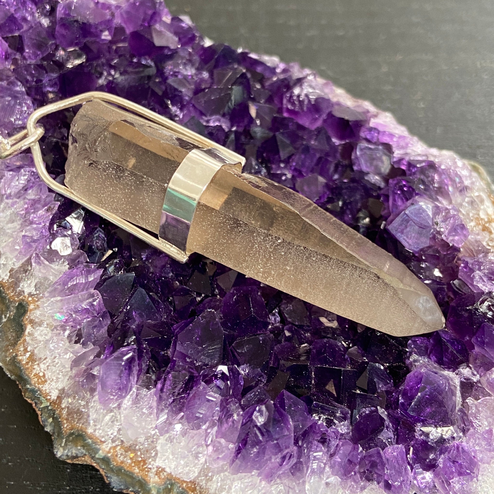 Smoky Lemurian Seed Pendant — Song of the Sea Collection